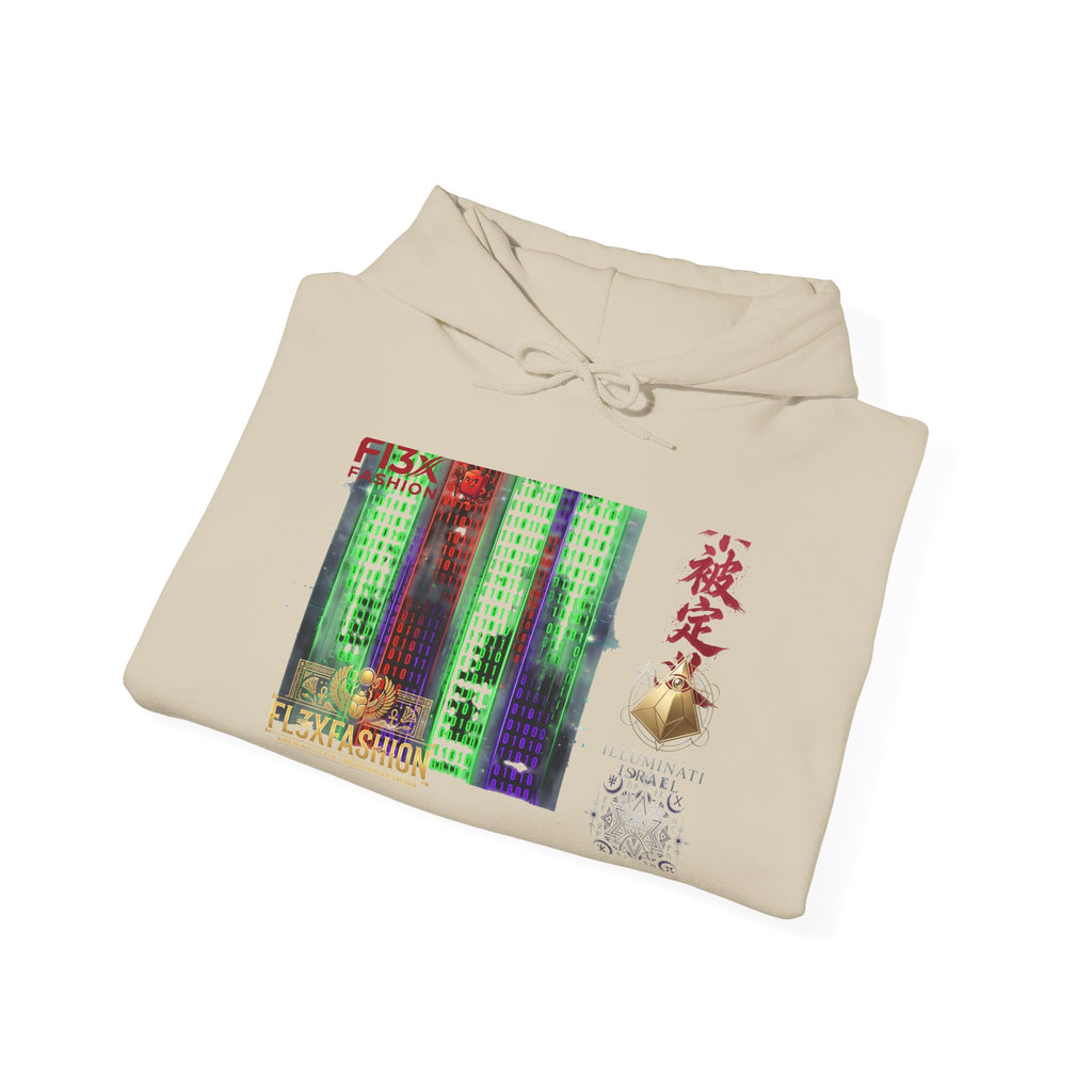 Matrix-Inspired Cyberpunk Hoodie with Kanji & Vaporwave Collage