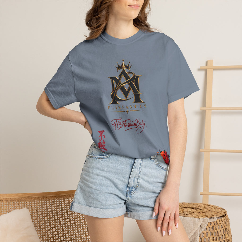 Graphic T-Shirt — Urban Asian-Inspired Logo Tee with Kanji & Devil Icon