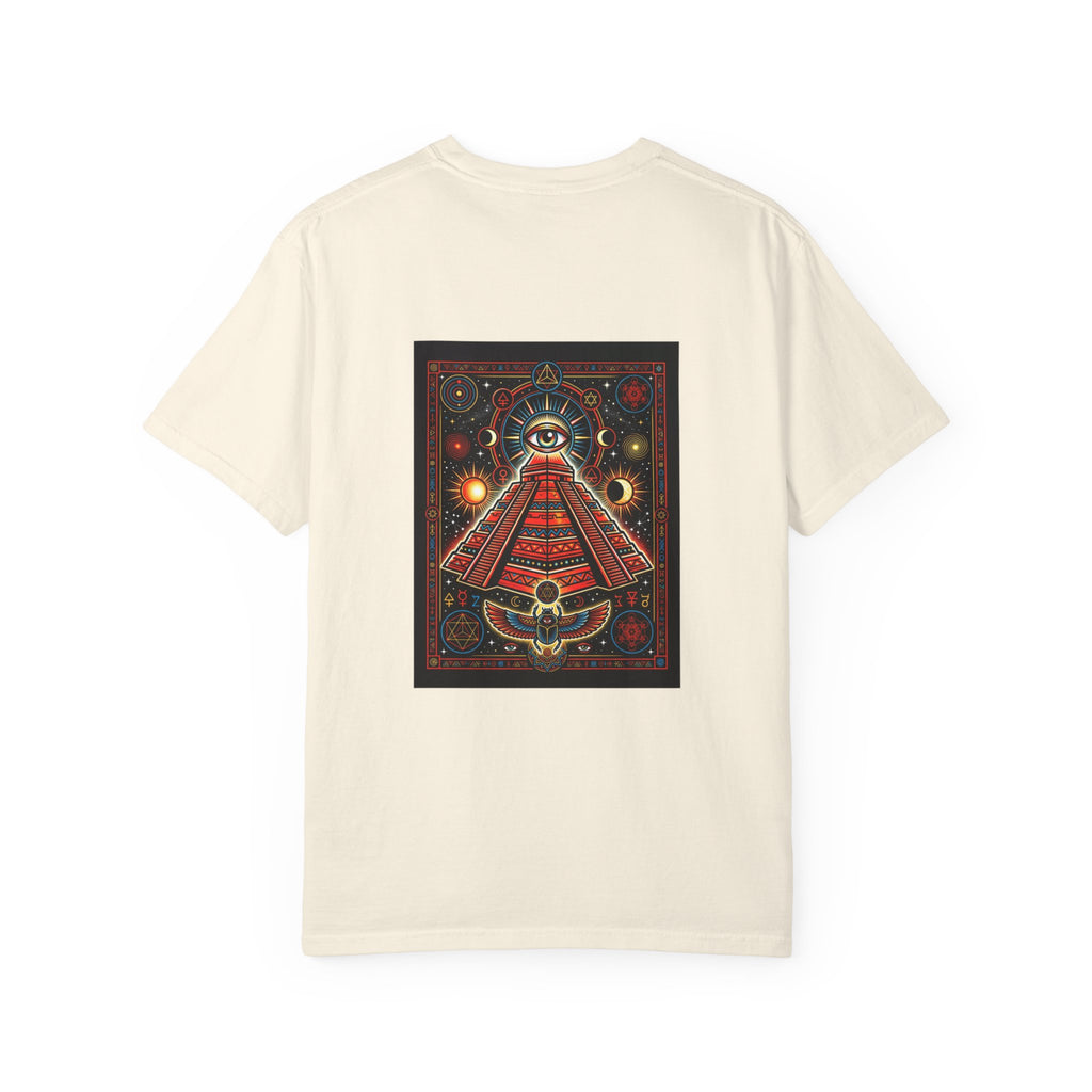 Graphic T-Shirt — Occult Pyramid Eye Design with 'Fix Fashion' Patch