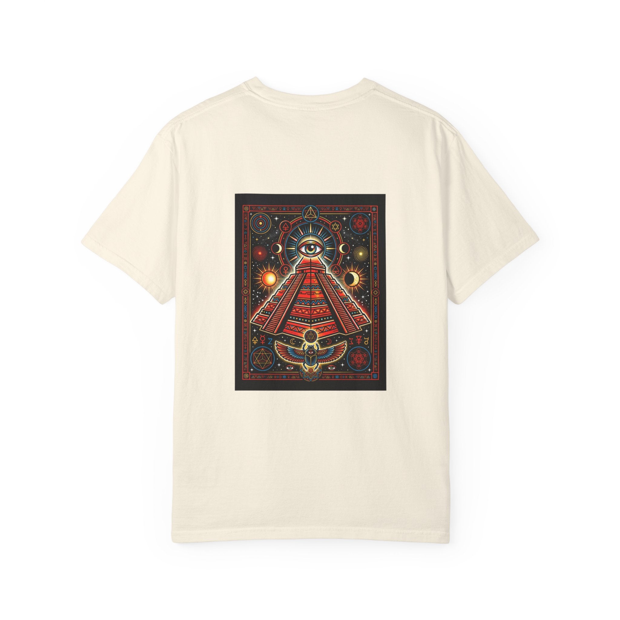 Graphic T-Shirt — Occult Pyramid Eye Design with 'Fix Fashion' Patch