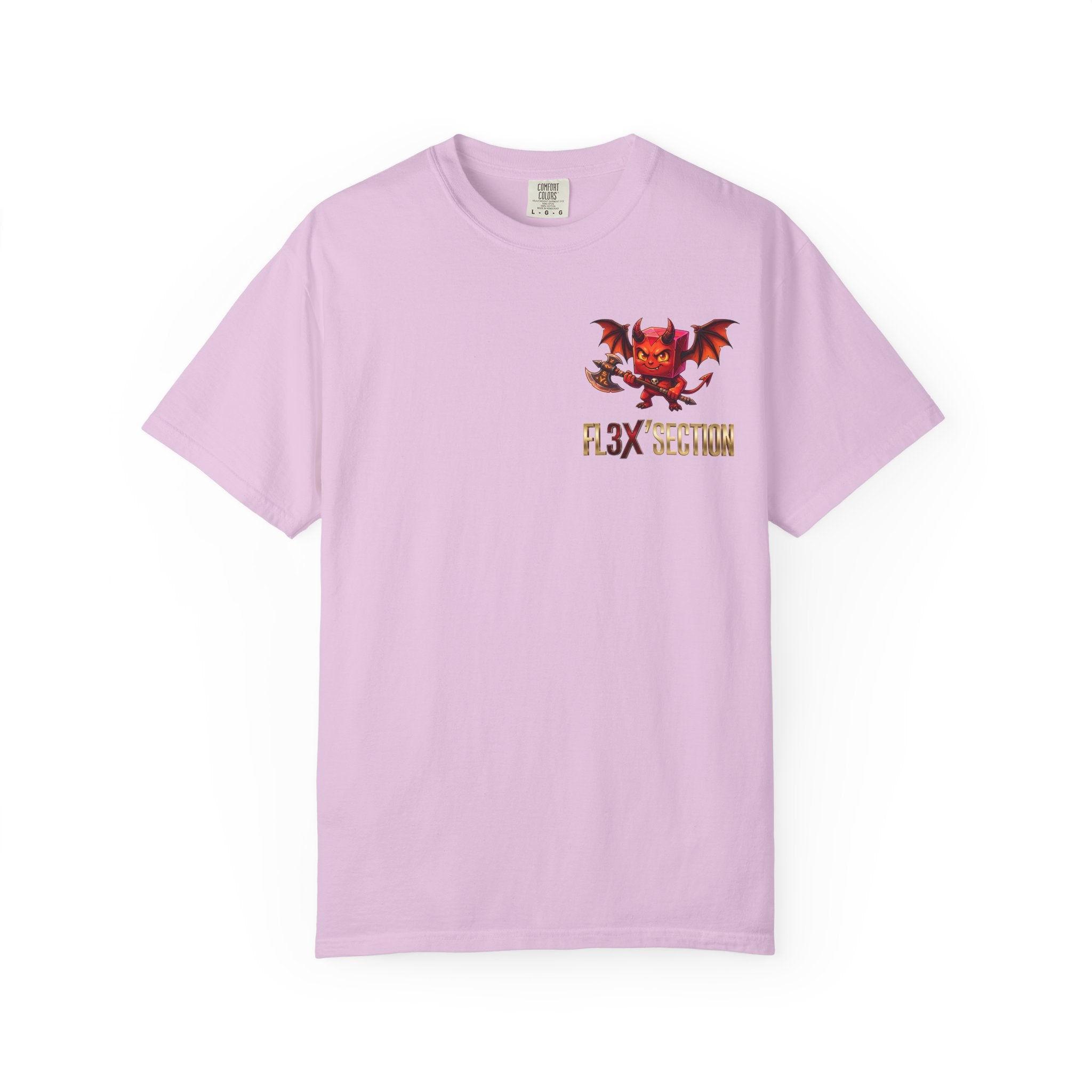 Devil Mascot T-Shirt — 'F13X Fashion' Graphic Tee (Front Chest & Back Print)