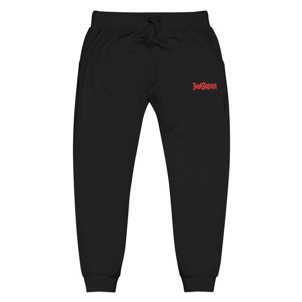 Embroidered "I’m Sorry" Fleece Sweatpants — Cozy White Joggers