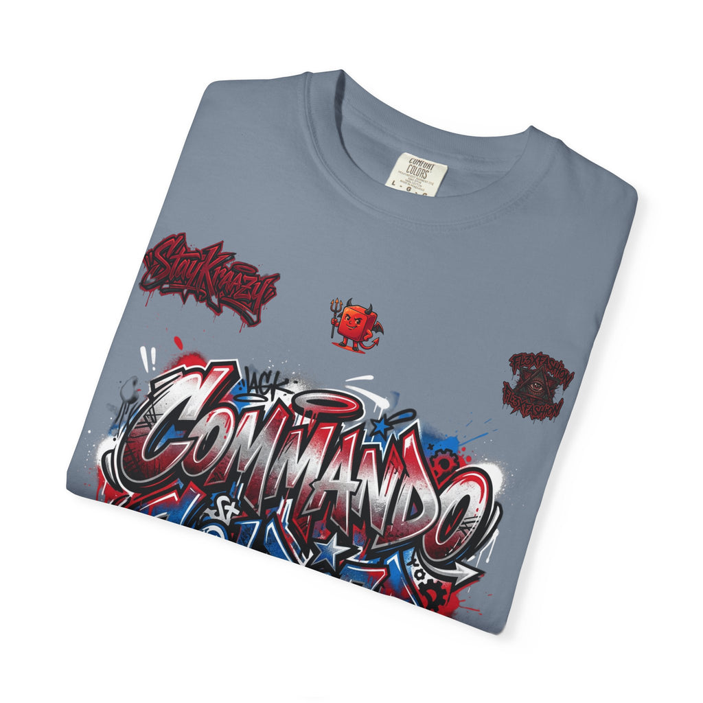 Commando Soldier Graphic T-Shirt — Streetwear Graffiti Design