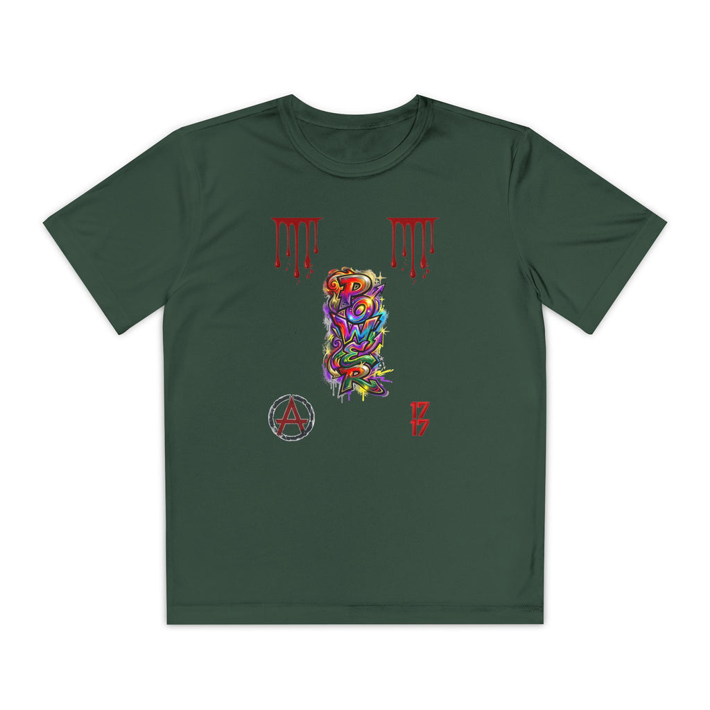 Youth Competitor Tee — Colorful Graffiti Anarchy Graphic T-Shirt