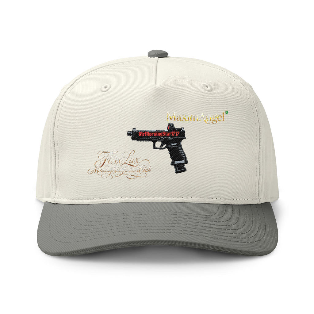 Two-Tone Cap — Embroidered Handgun Graphic "Marine Angel" Trucker Hat
