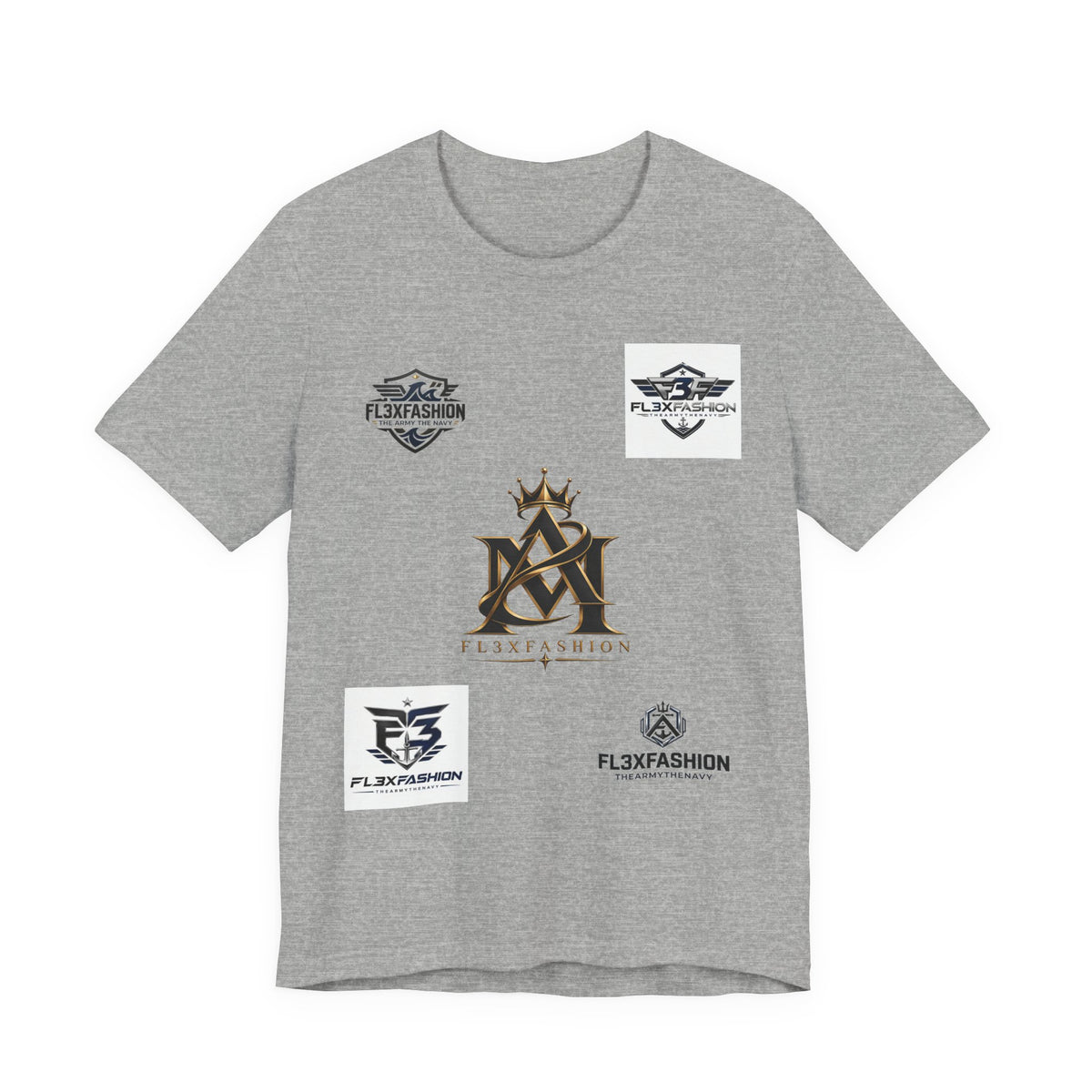 Flx3 Fashion Logo Tee — White Graphic Brand T-Shirt