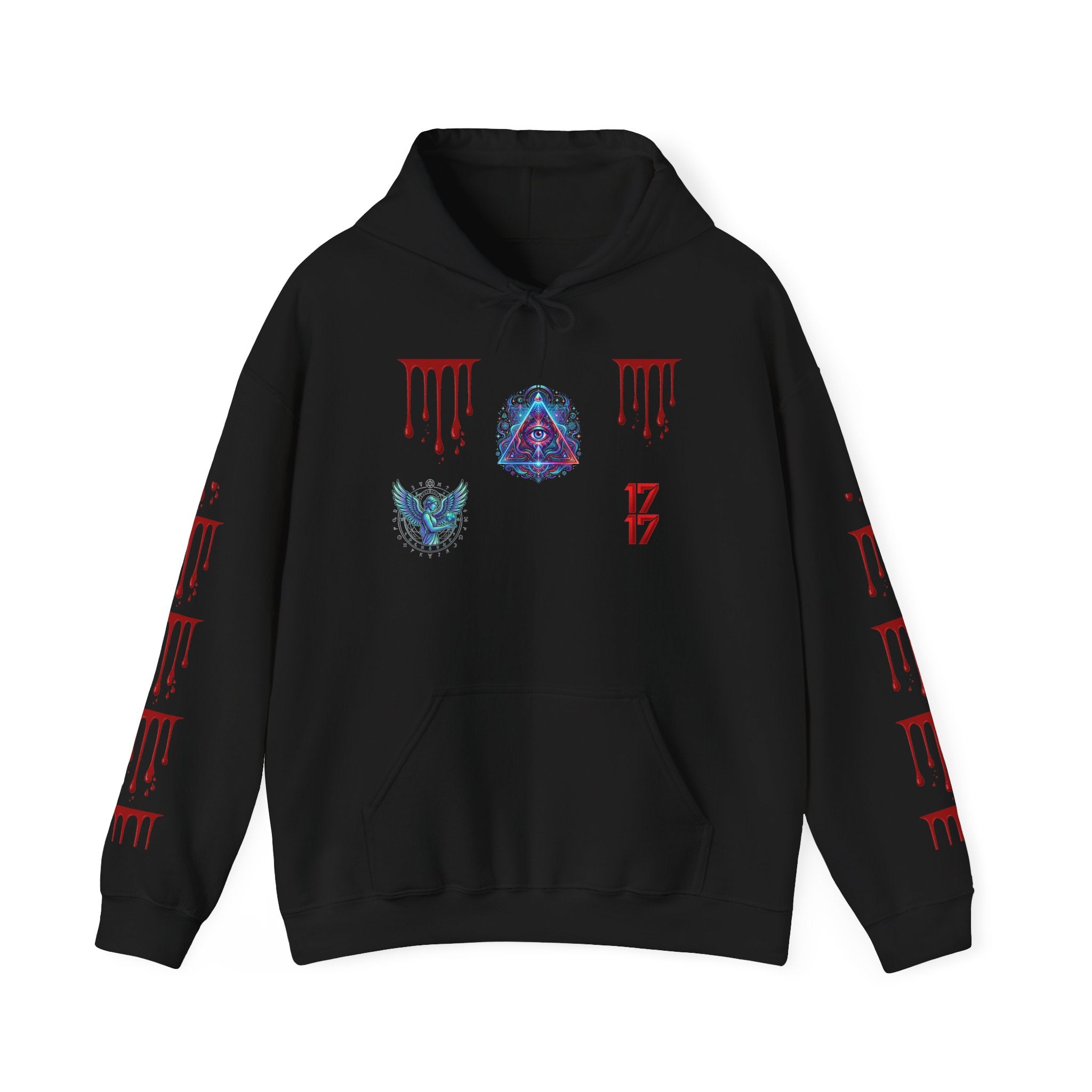 Hoodie — Gothic 1717 Dripping Symbols Pullover