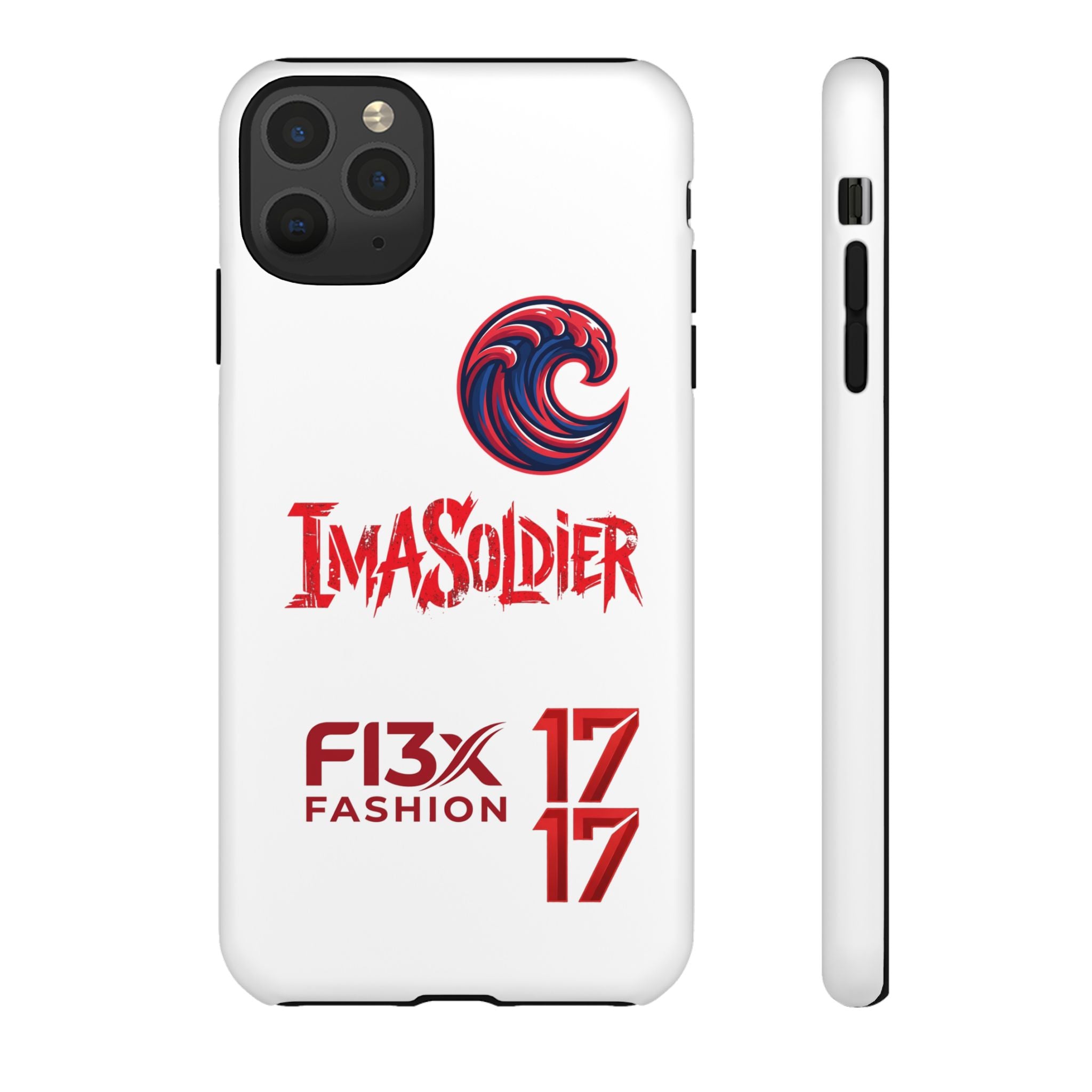Phone Case — 'ImaSoldier' Red Wave Protective Hard Case