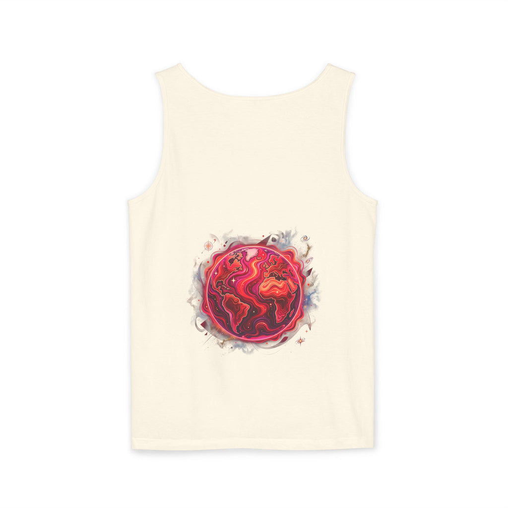 Red Planet Graphic Tank Top — '17/17' Streetwear Planet Design