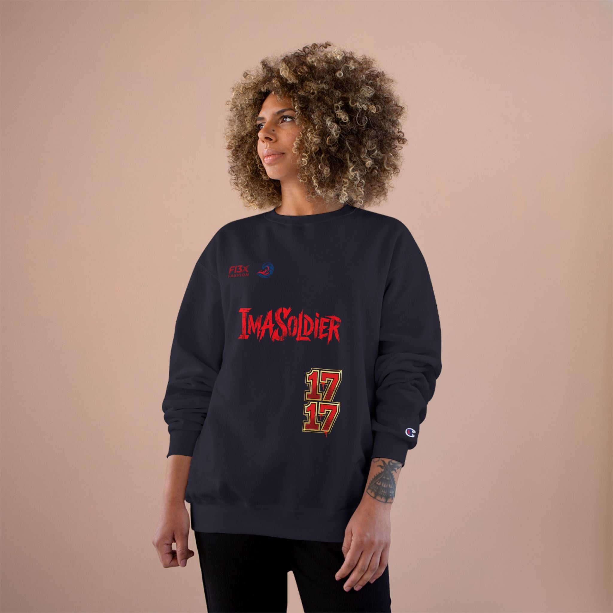 Soldier Graphic Sweatshirt — “I’ma Soldier” Red Streetwear Crewneck