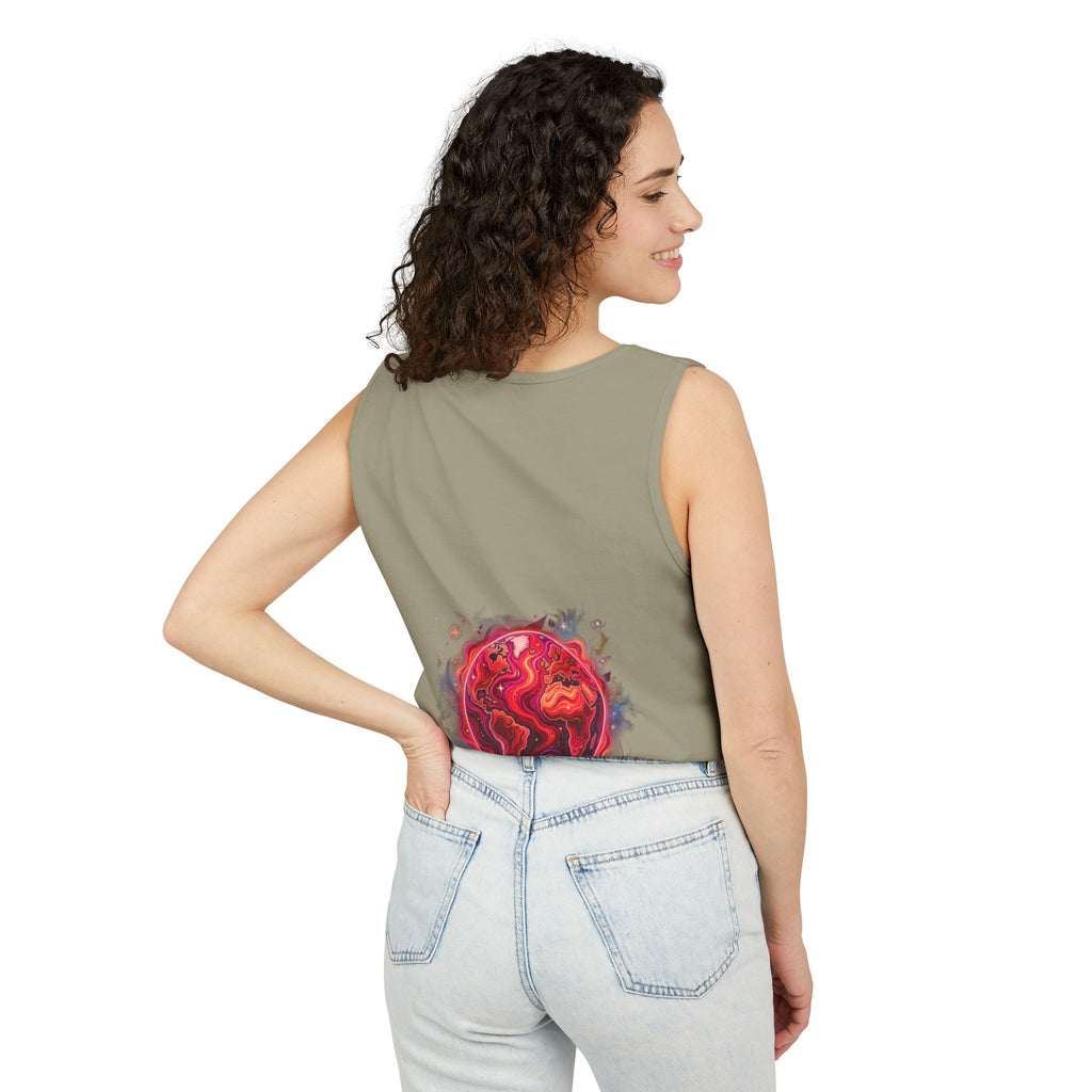 Red Planet Graphic Tank Top — '17/17' Streetwear Planet Design
