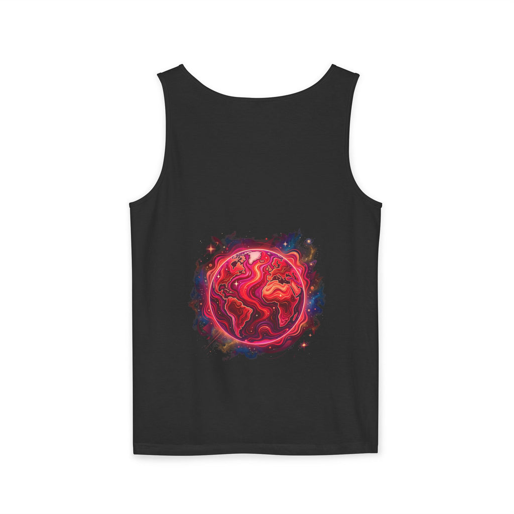 Red Planet Graphic Tank Top — '17/17' Streetwear Planet Design