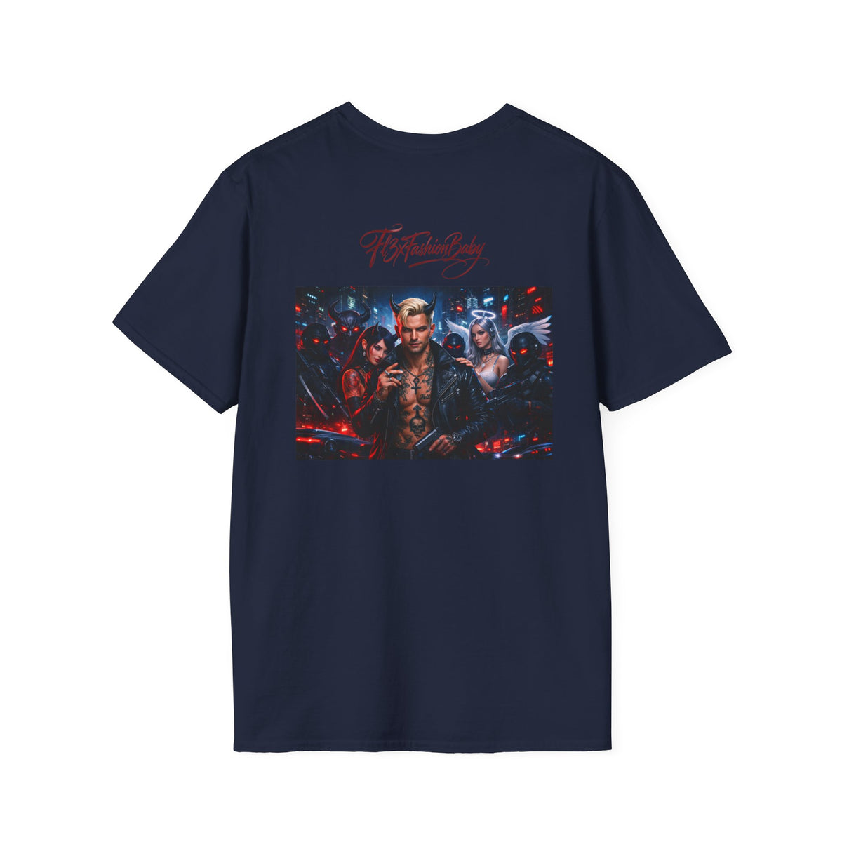 Graphic T-Shirt — F13X Fashion Collage Tee (Surfing Wave & Retro Crew)