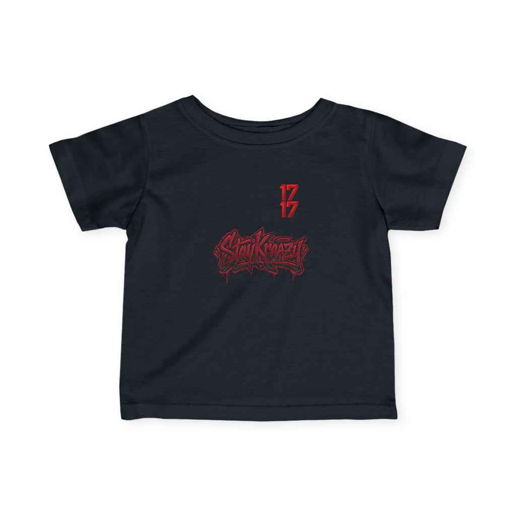 Infant Tee — Red Graffiti "17/17" Street Style Baby Shirt
