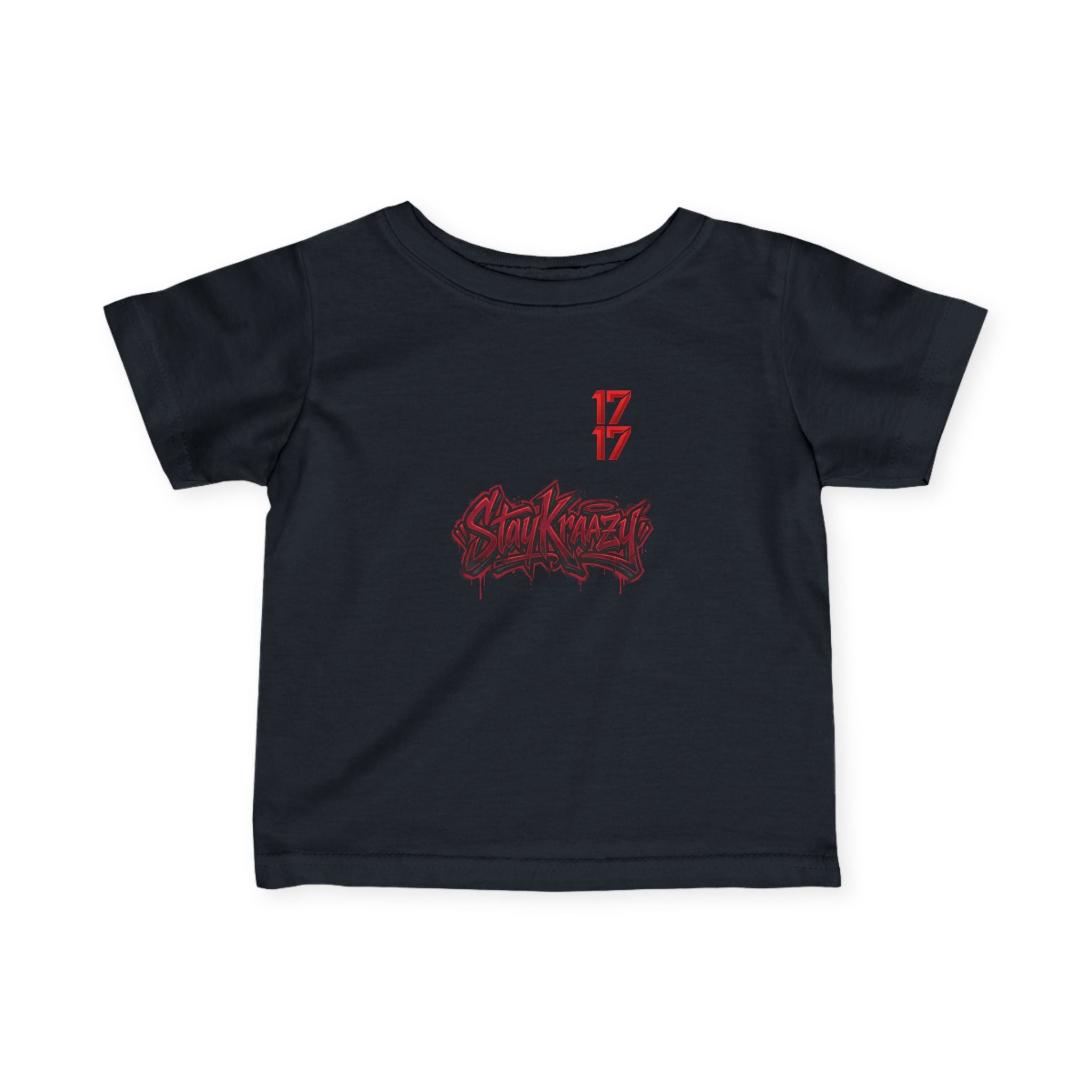 Infant Tee — Red Graffiti "17/17" Street Style Baby Shirt