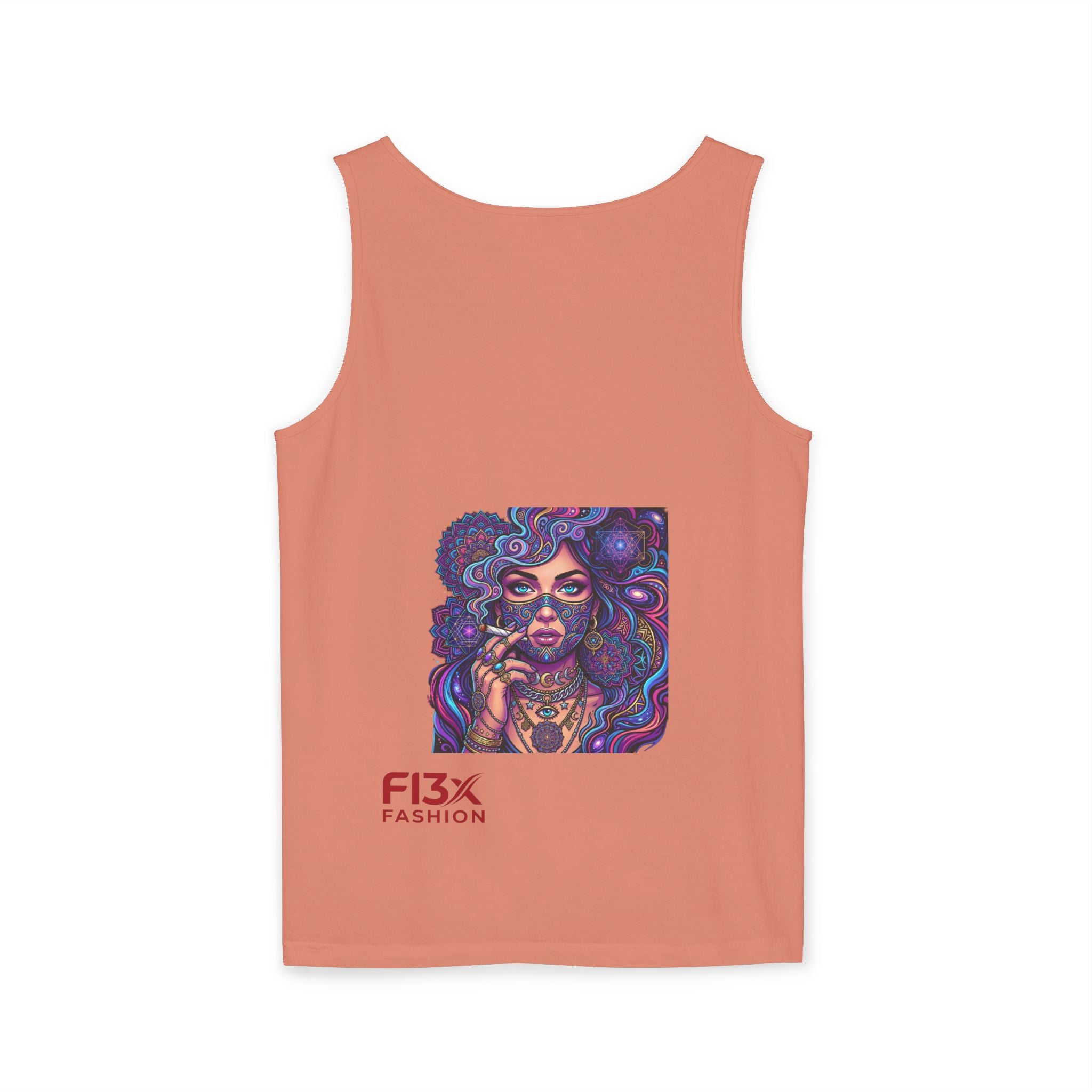 Graphic Tank Top - Colorful Cosmic Woman Illustration
