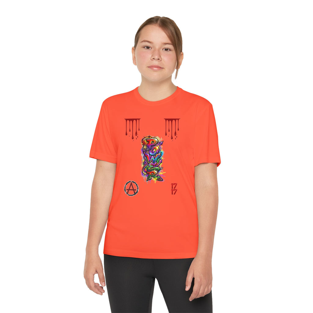 Youth Competitor Tee — Colorful Graffiti Anarchy Graphic T-Shirt