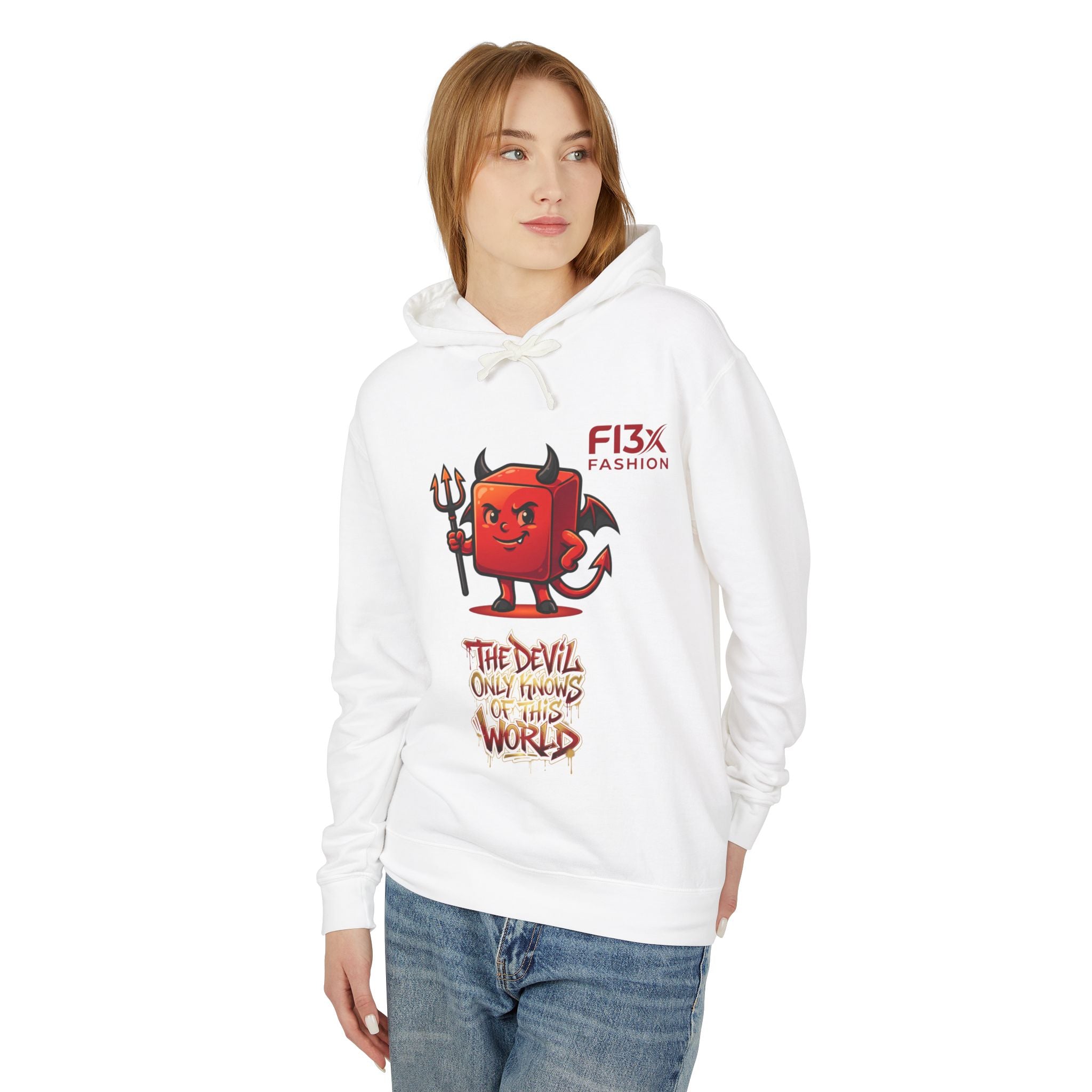 Devil Graphic Hoodie — "The Devil Only Knows of This World" Streetwear Sweatshirt