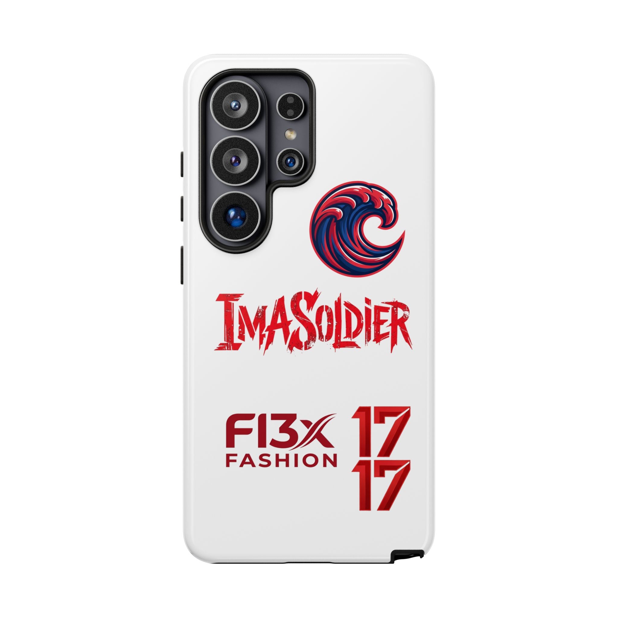 Phone Case — 'ImaSoldier' Red Wave Protective Hard Case