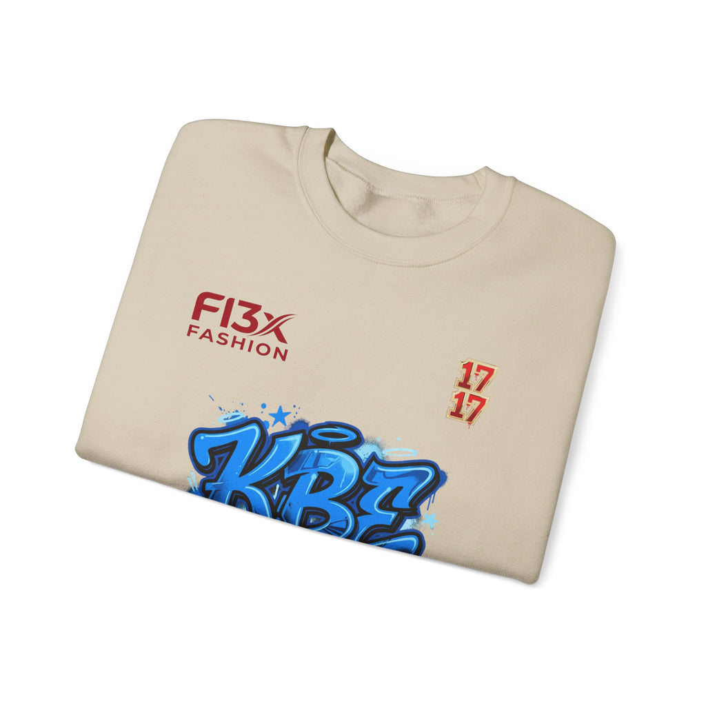 Crewneck Sweatshirt — KBE Blue Graffiti Logo Streetwear