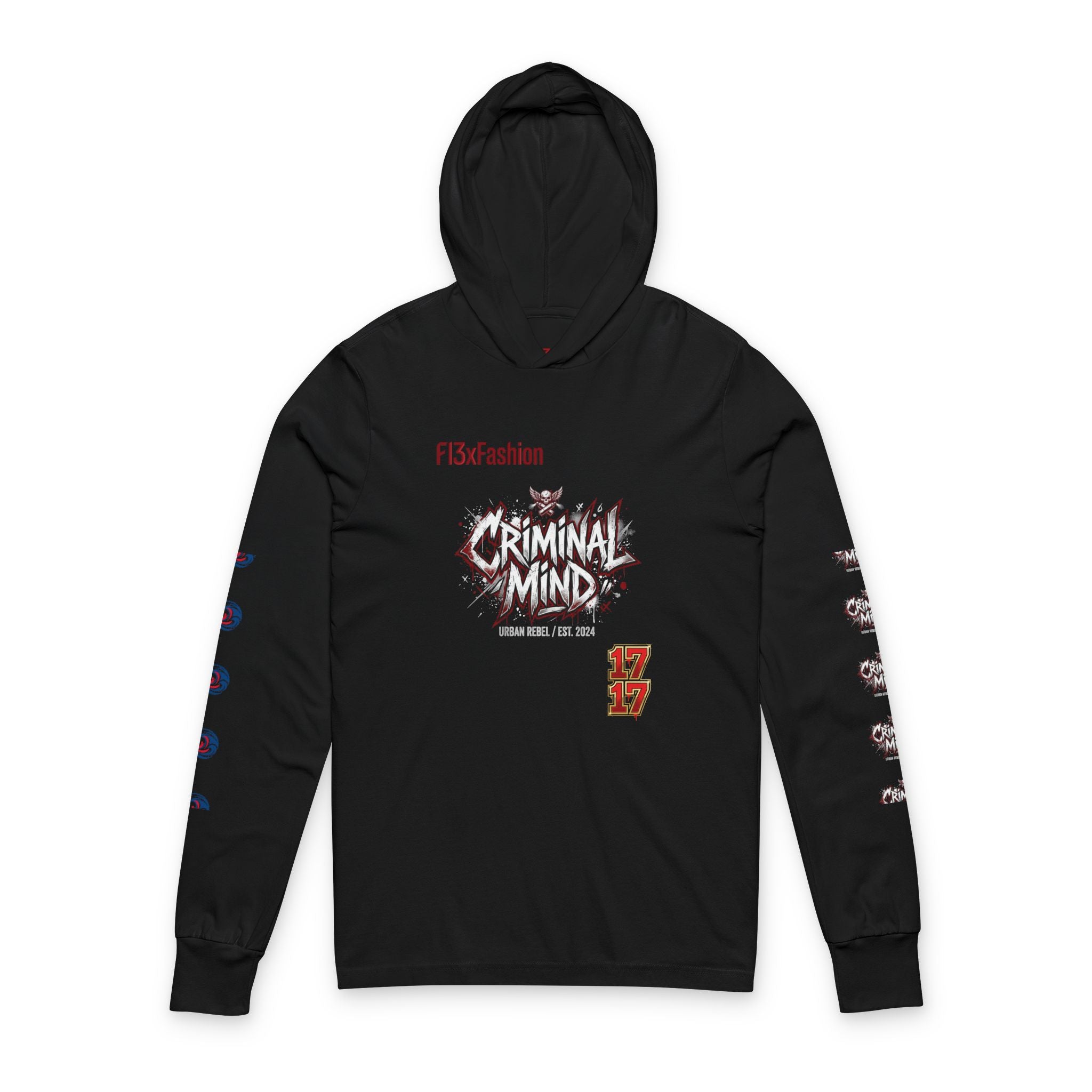 Criminal Mind Graphic Hooded Long-Sleeve Tee