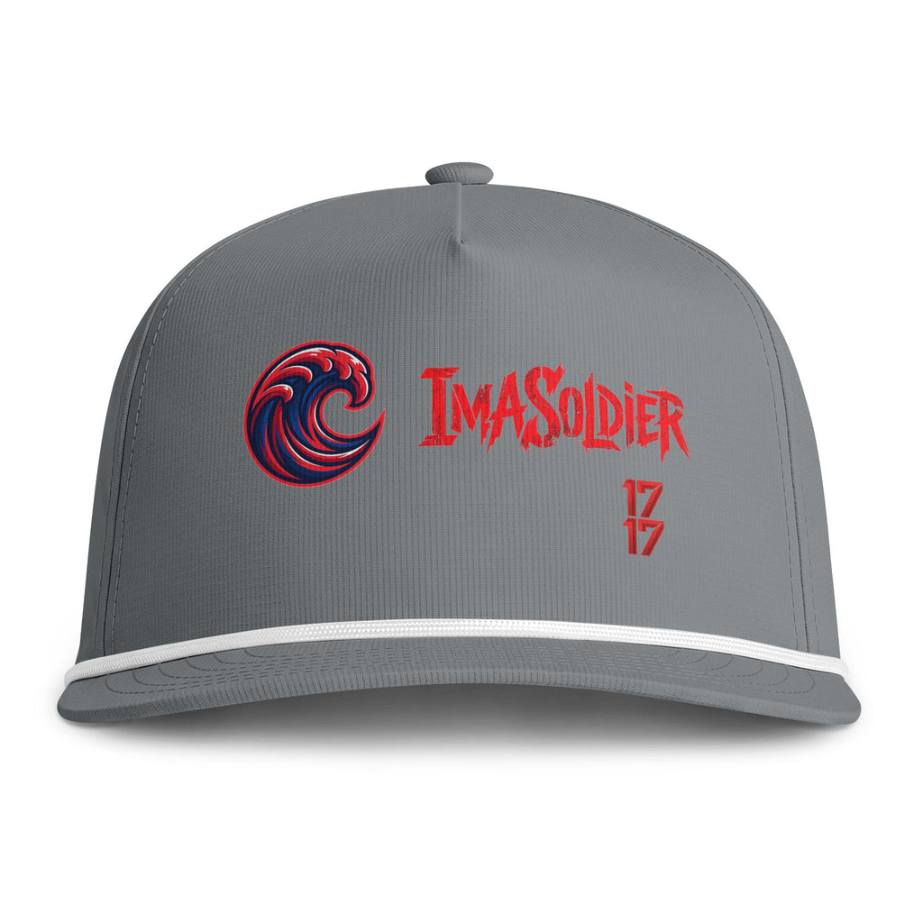 Sunwashed Rope Cap - "IMASOLDIER 17" Embroidered Snapback Hat