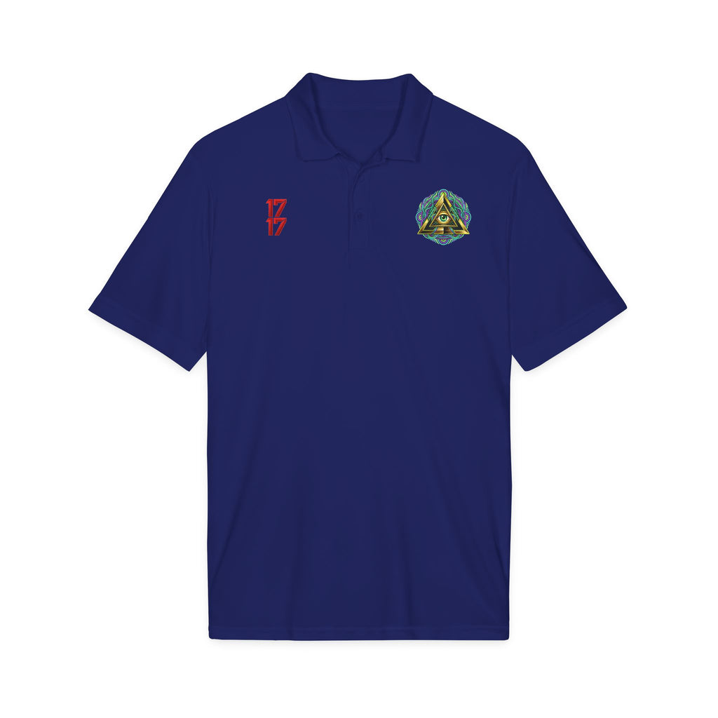 Embroidered Triangle Eye Polo Shirt — 1717 Logo Performance Golf Polo