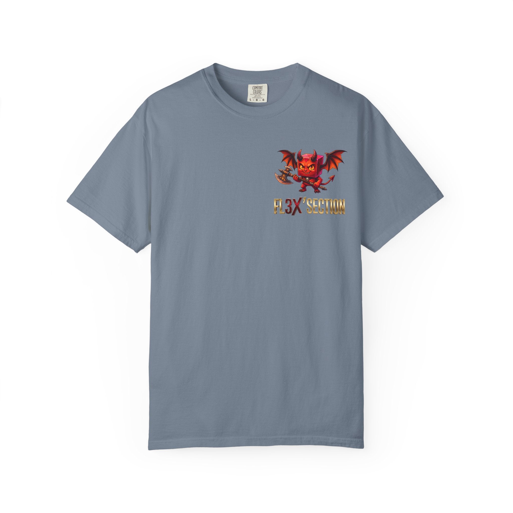Devil Mascot T-Shirt — 'F13X Fashion' Graphic Tee (Front Chest & Back Print)