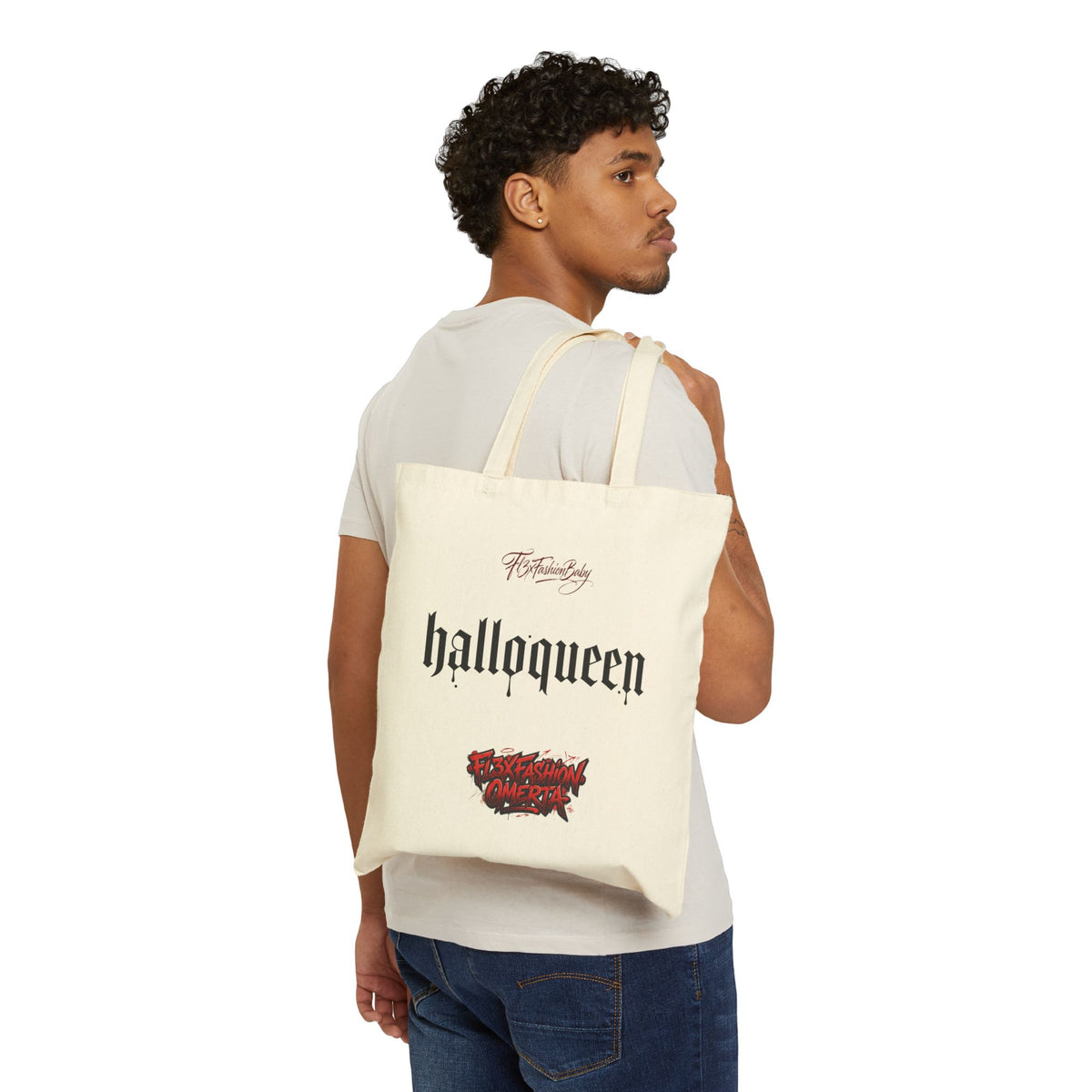 Tote Bag — "Halloqueen" Gothic Halloween Cotton Canvas Tote