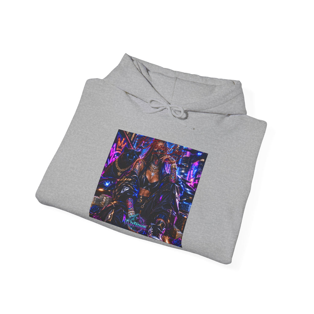 Cyberpunk Night Hoodie – Neon City Graphic Pullover