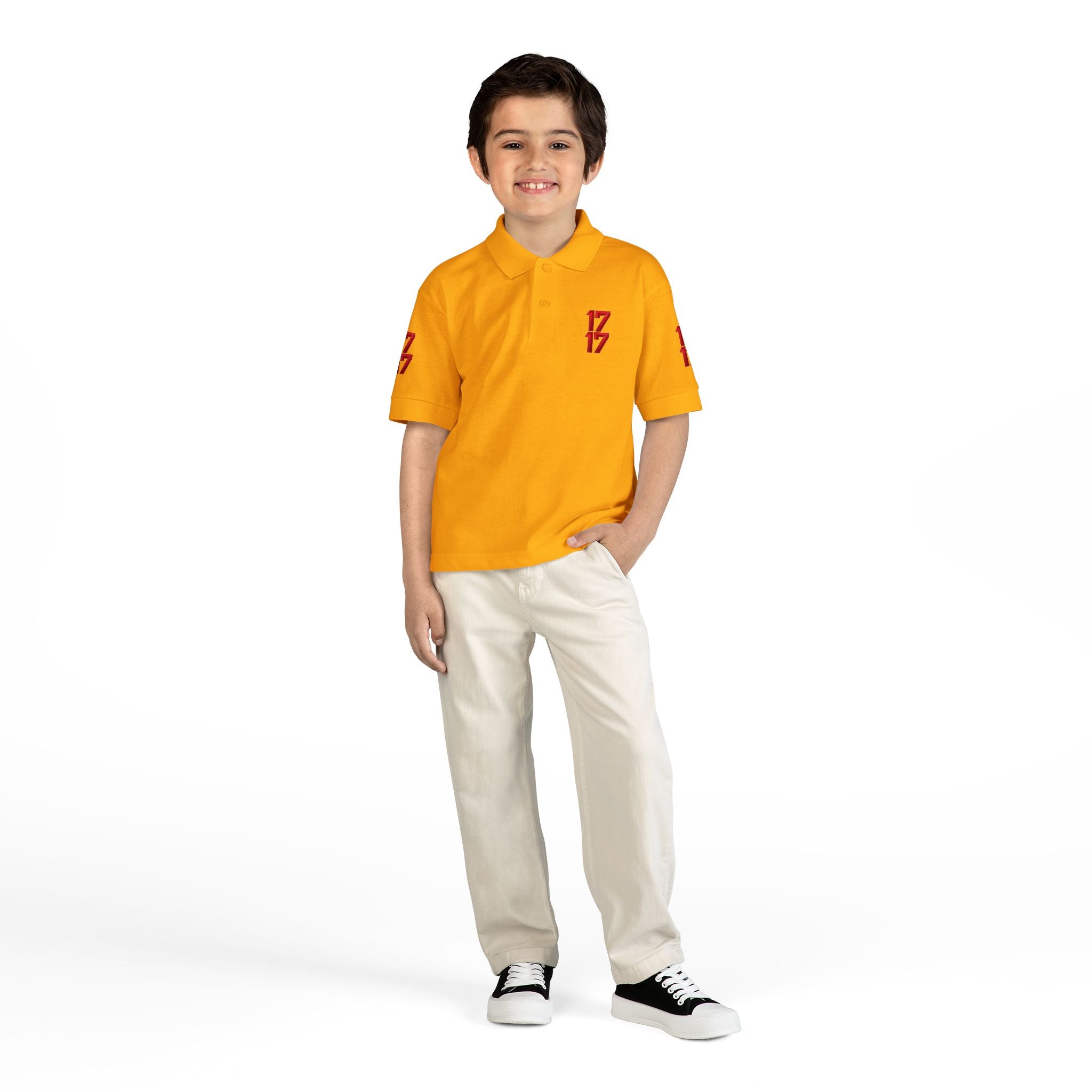 Youth Polo — Red 17 Graphic School Spirit Polo
