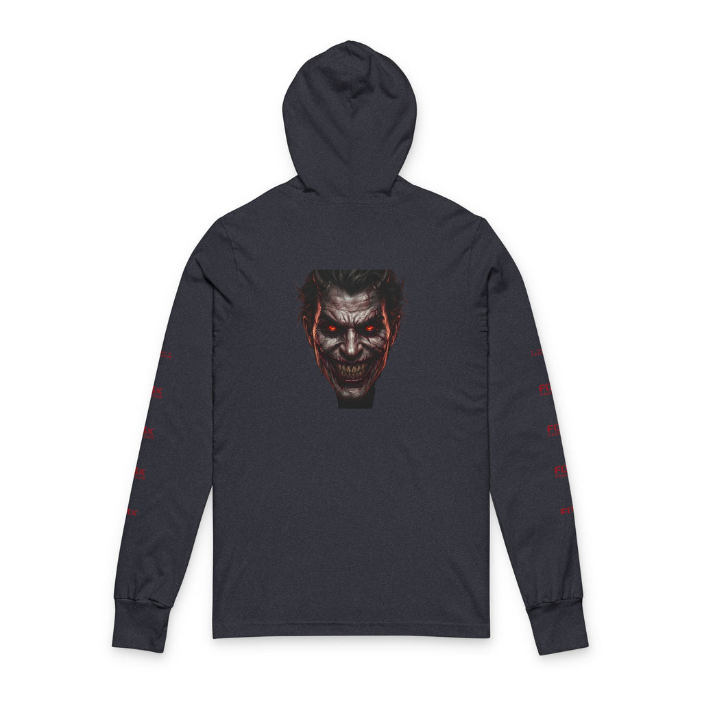 Horror Joker Face Hooded Long Sleeve Tee — Graphic Streetwear Top