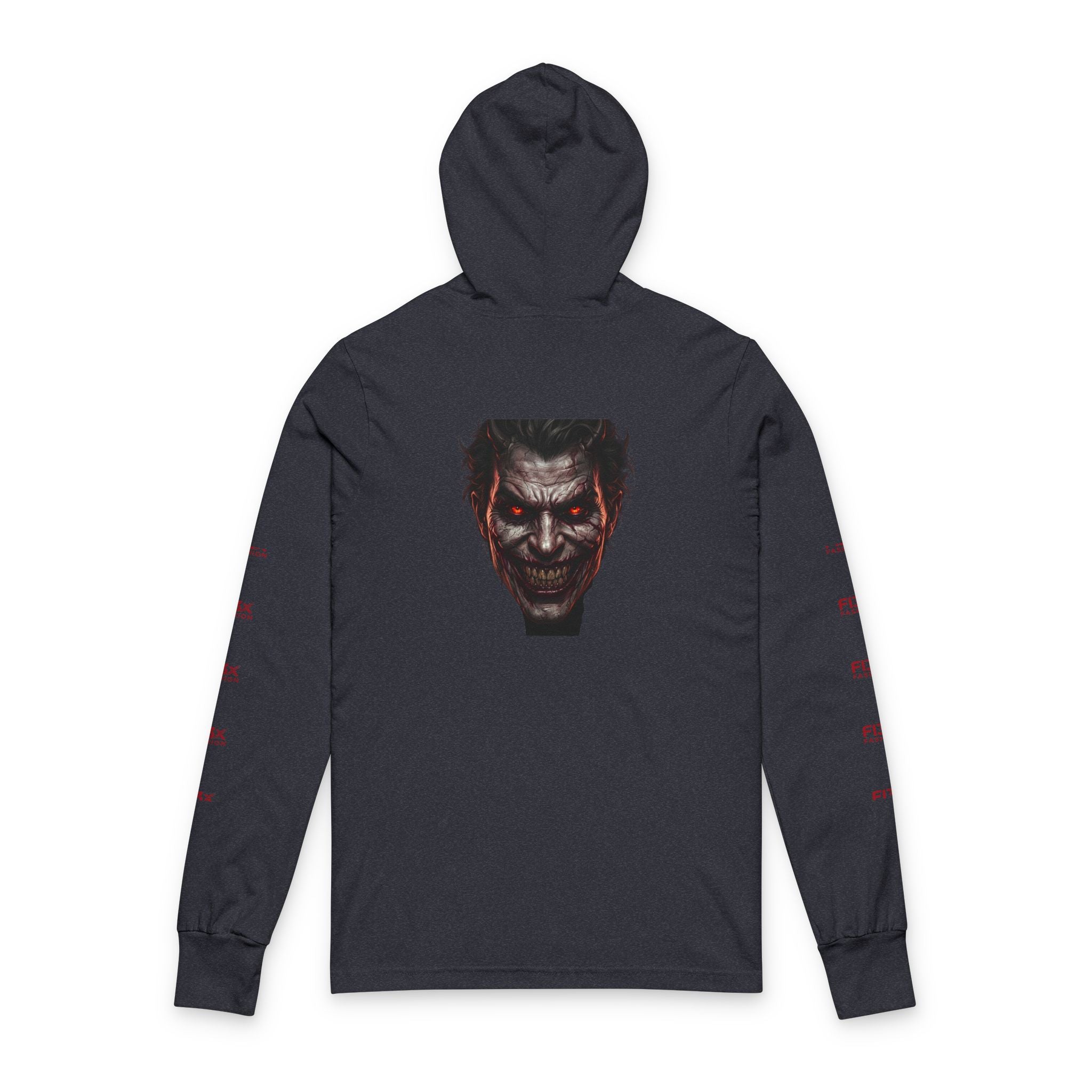 Horror Joker Face Hooded Long Sleeve Tee — Graphic Streetwear Top