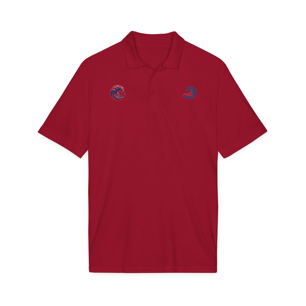 Embroidered Wave Logo Polo Shirt — Breathable Performance Golf & Work Polo