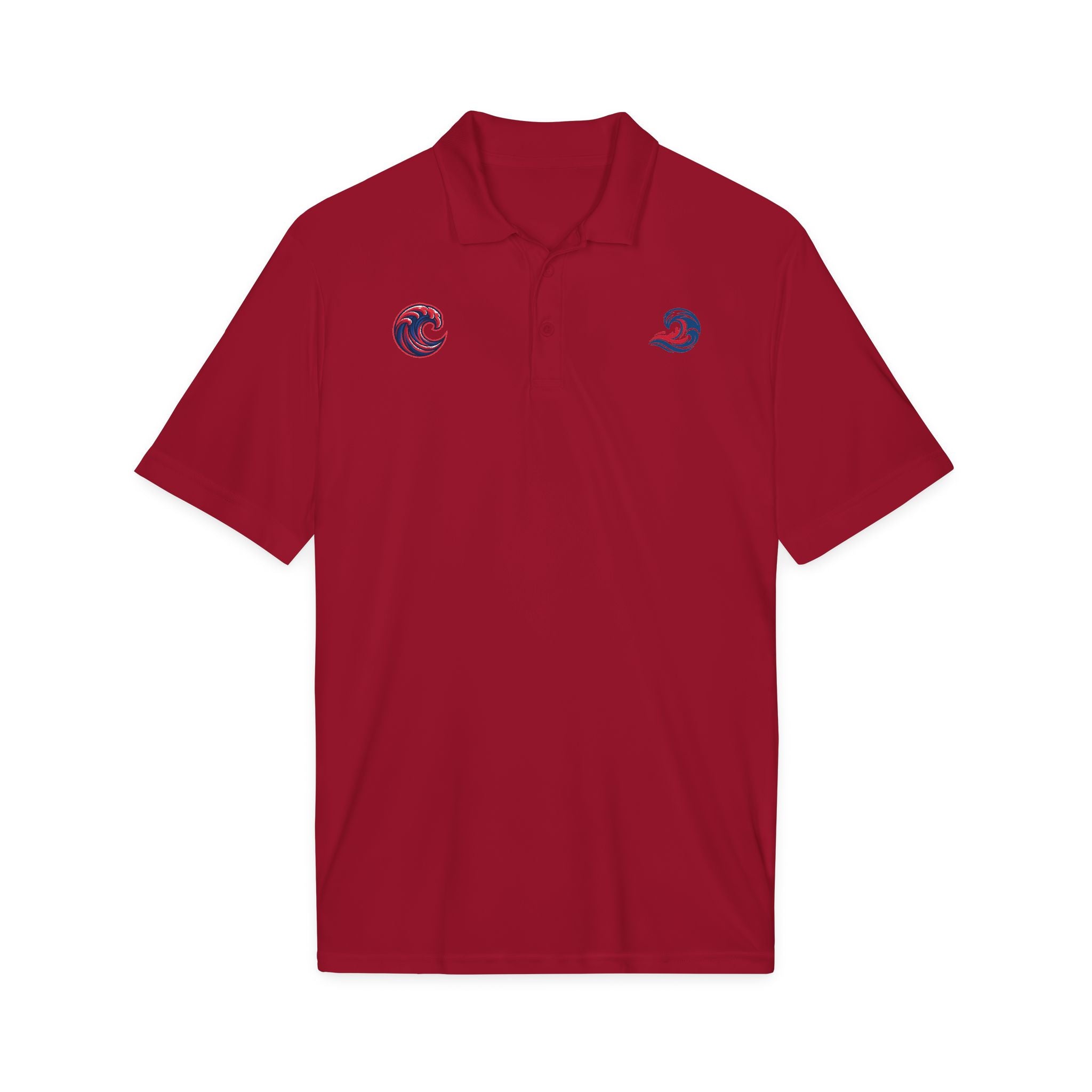 Embroidered Wave Logo Polo Shirt — Breathable Performance Golf & Work Polo