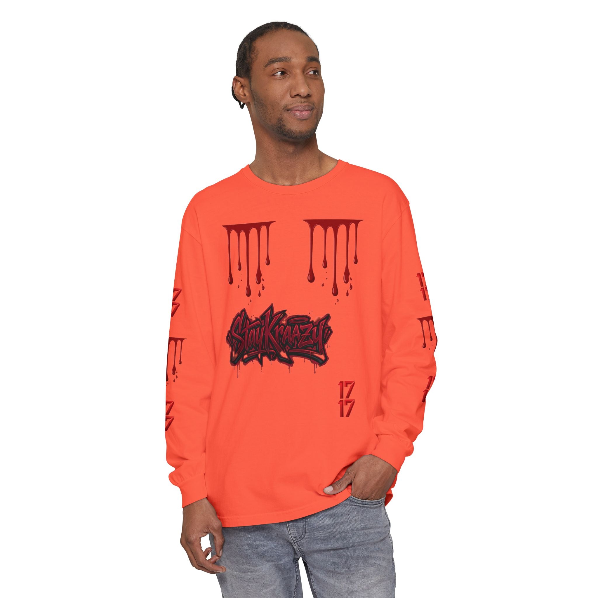 Blood Drip Graphic Long Sleeve Tee
