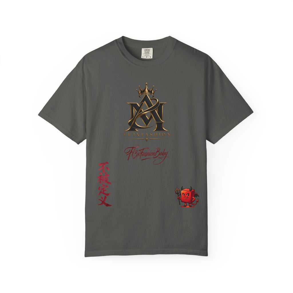 Graphic T-Shirt — Urban Asian-Inspired Logo Tee with Kanji & Devil Icon