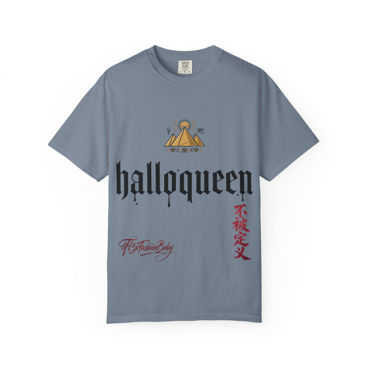 Halloqueen Graphic T-Shirt — Gothic Pyramid & All-Seeing Eye Streetwear