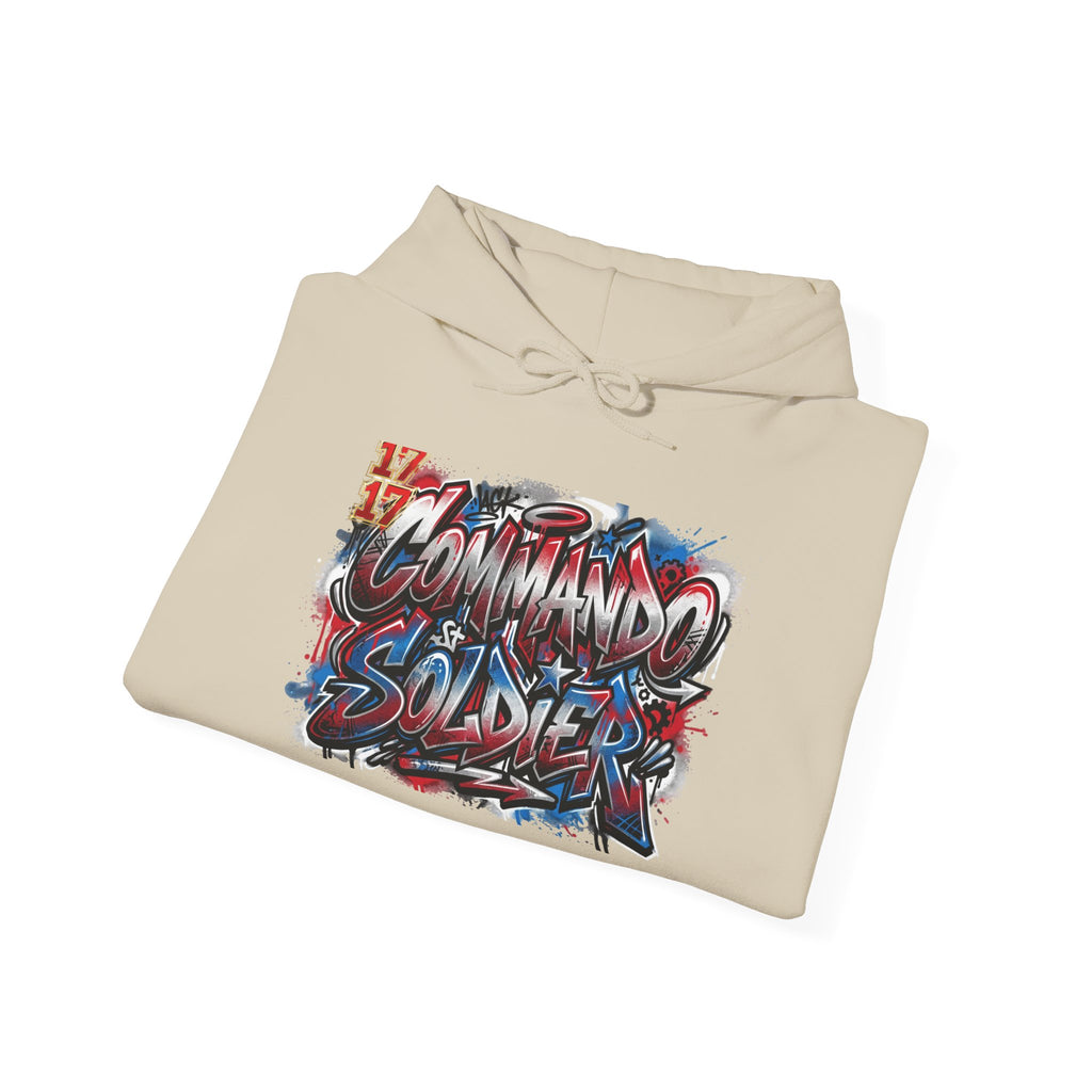 Commander Soldiers Hoodie — Urban Graffiti Military Tribute Sweatshirt