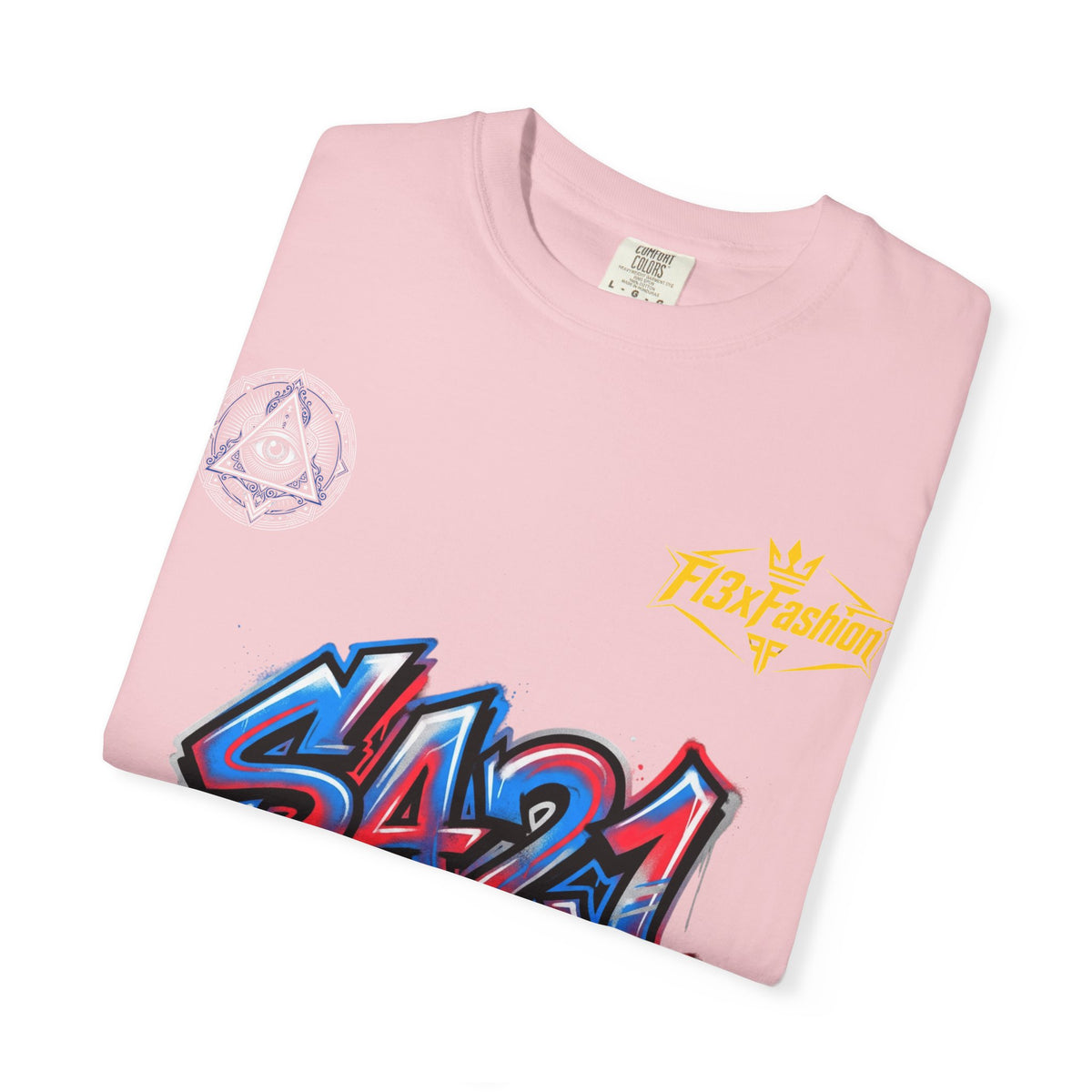 SA21 Graffiti T-Shirt — Urban Streetwear Tee with Drip Art & Tropical Patch