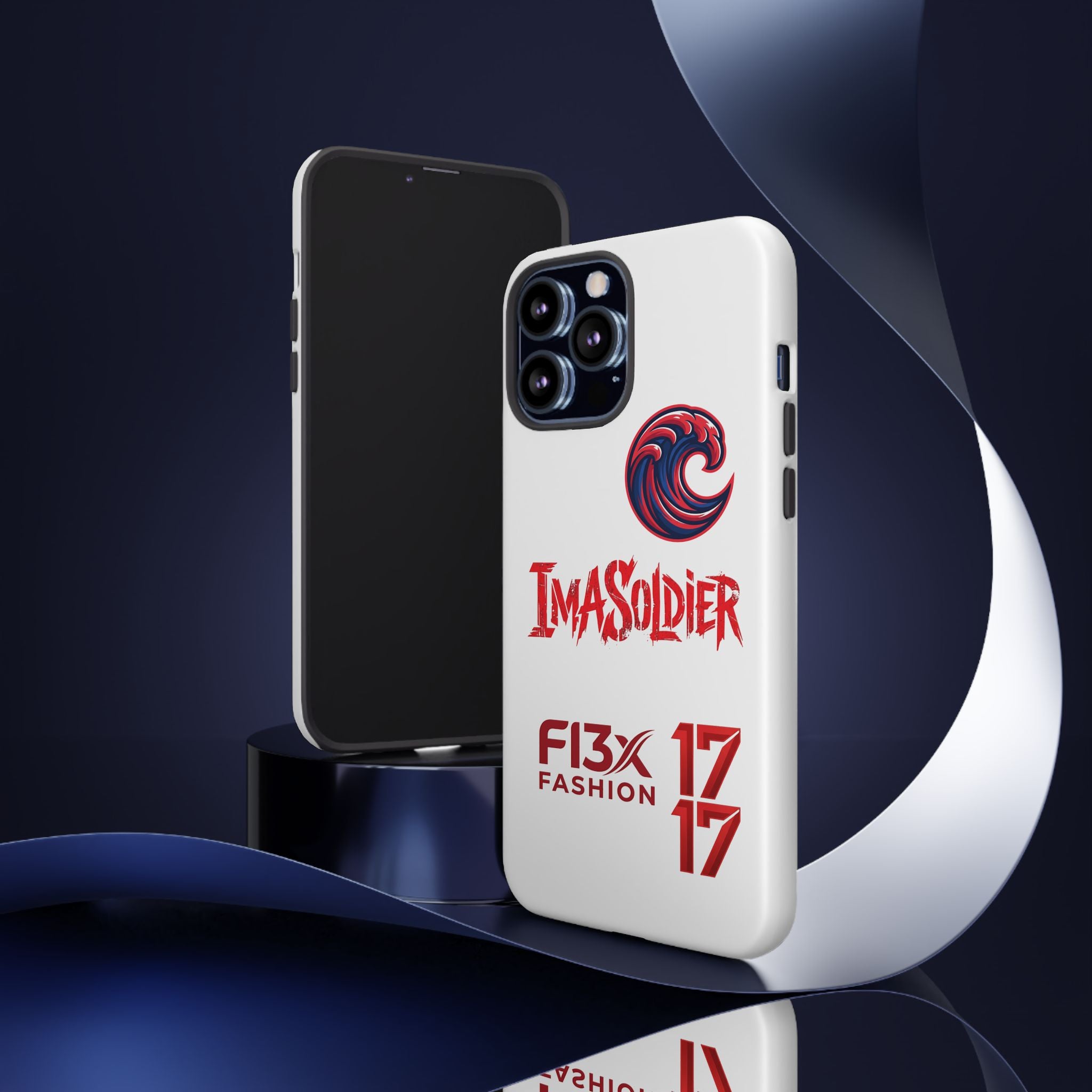 Phone Case — 'ImaSoldier' Red Wave Protective Hard Case