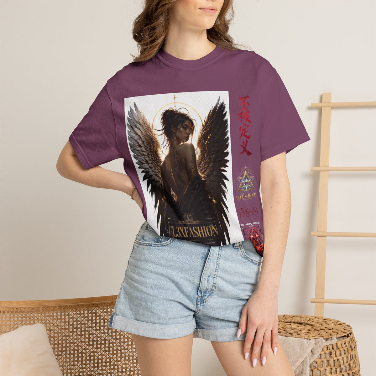 Angel Wings Graphic Tee — "FL3XFASHION" Gothic Streetwear T-Shirt