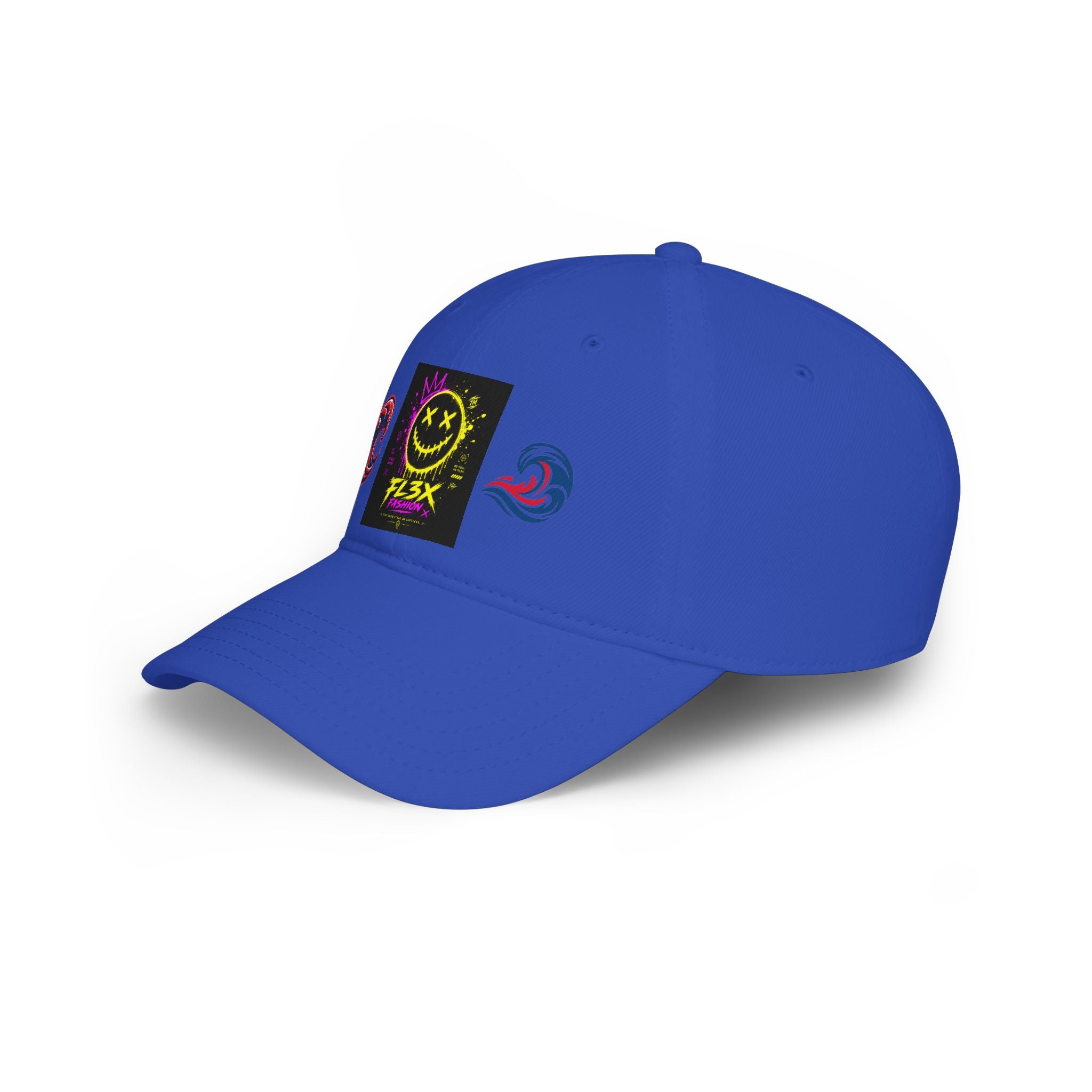 Low Profile Baseball Cap — Neon Grin Streetwear Hat with 'FL3X' Graphic