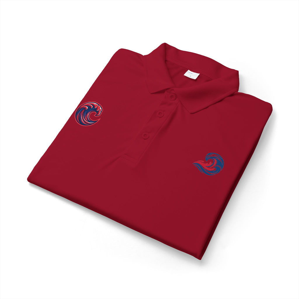 Embroidered Wave Logo Polo Shirt — Breathable Performance Golf & Work Polo