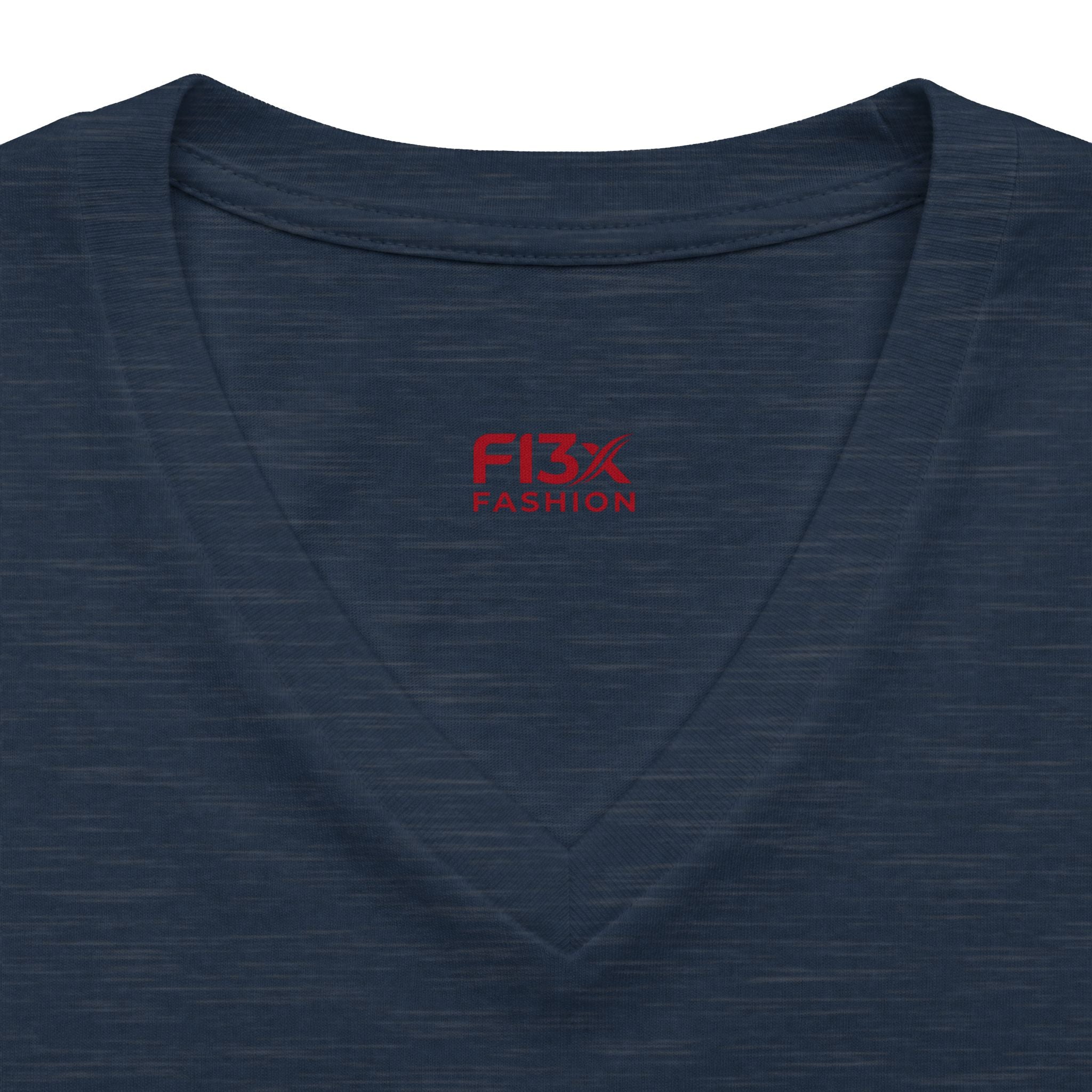 Women's V-Neck Tee — 'F13x Fashion' Floral Logo & Devil Graphic