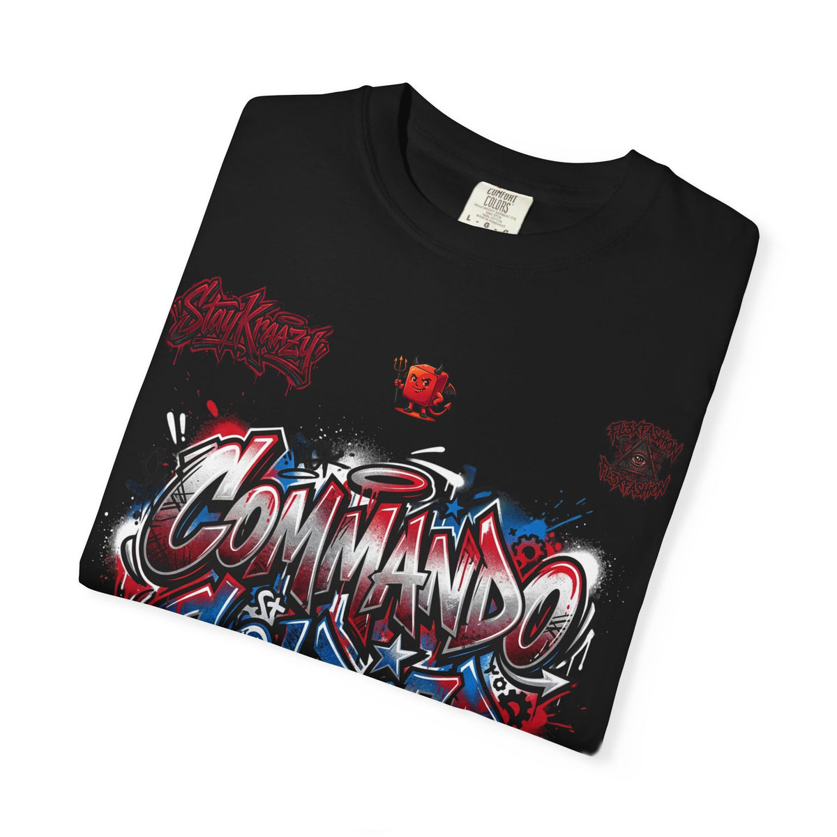 Commando Soldier Graphic T-Shirt — Streetwear Graffiti Design