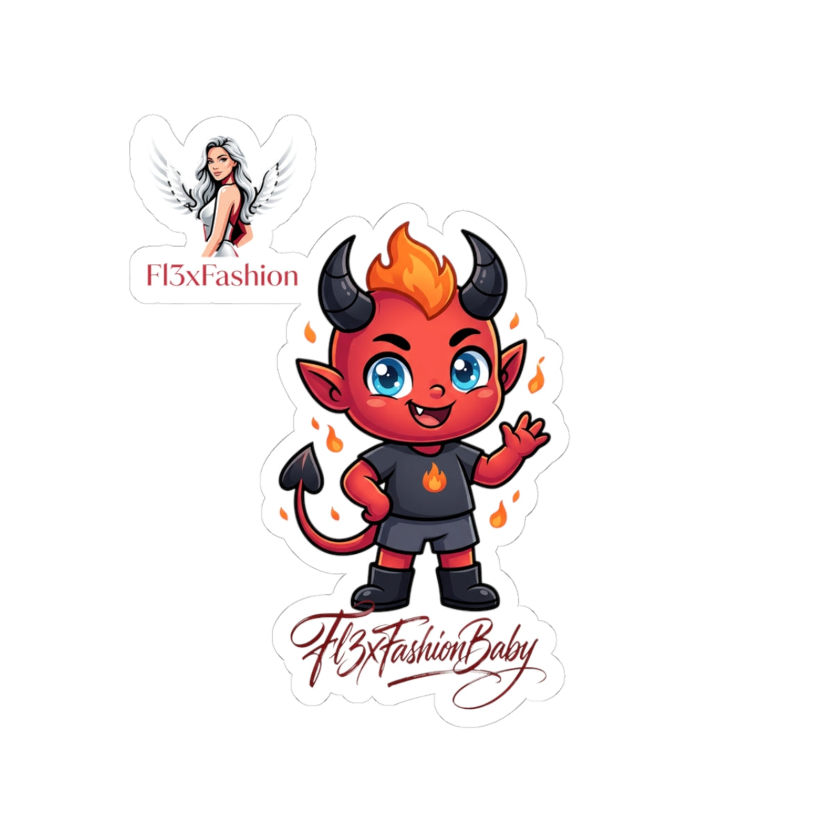 Cute Red Devil Sticker - Kiss-Cut Vinyl Laptop Decal (F13xFashionBaby)