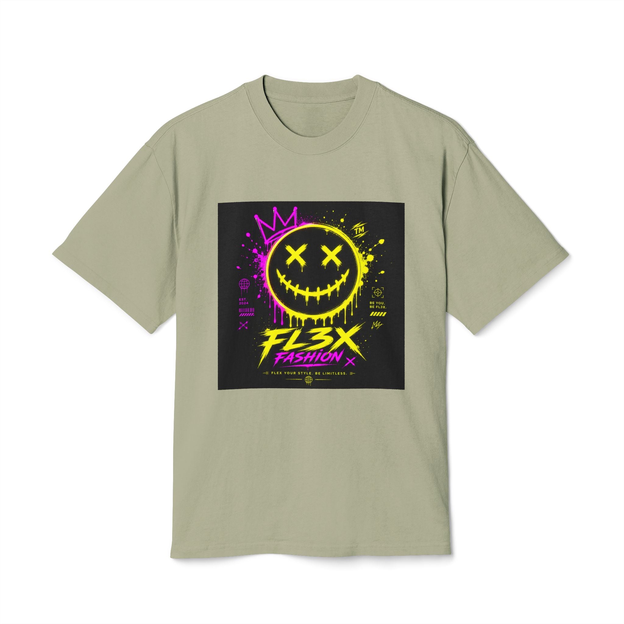 Smiley Streetwear Tee — Neon Crown F13x Fashion Graphic