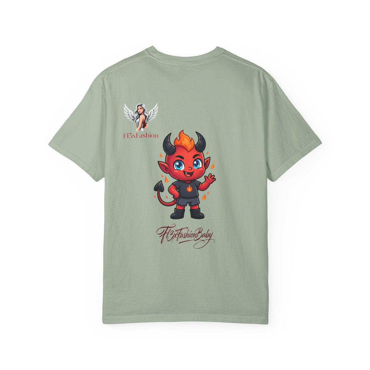 Devil Cartoon Graphic T-Shirt — Fiery Cute Demon Design