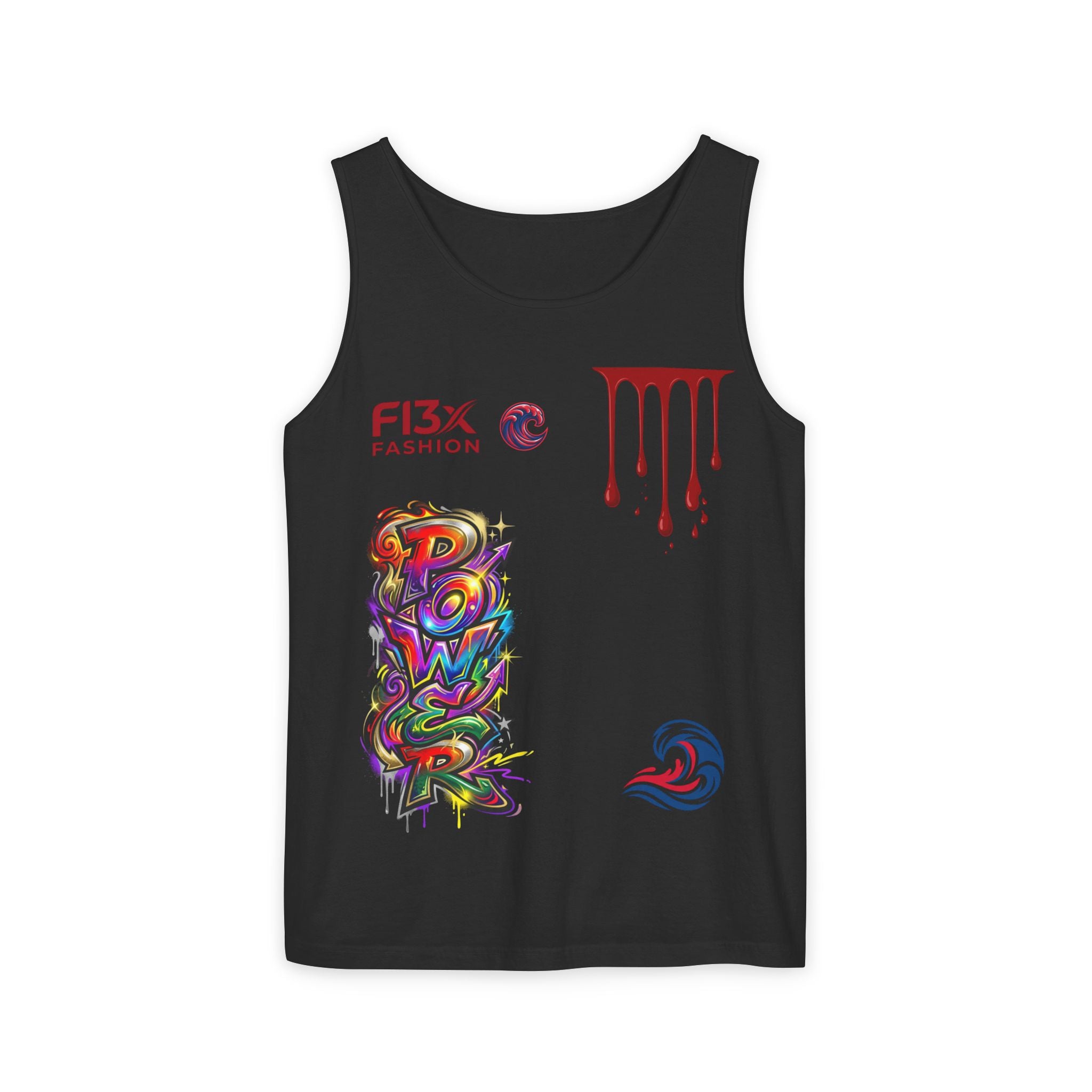 Graphic Tank Top — Colorful Street Art & Drip Logo Design